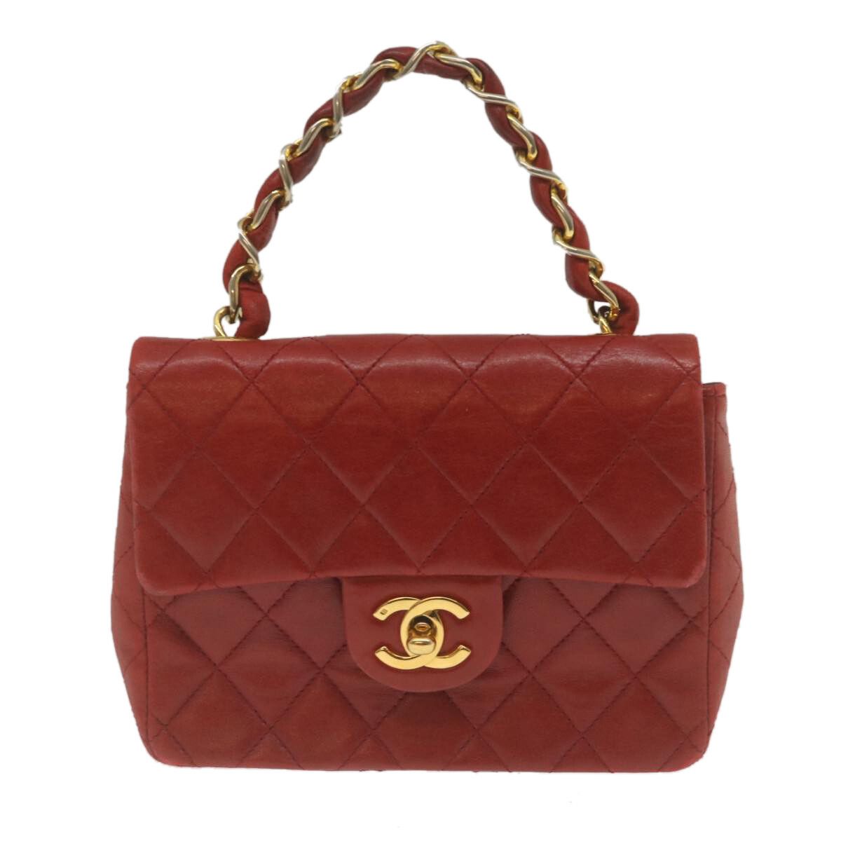 Chanel Chanel Vintage Square Chain Handle Flap Bag Quilted Lambskin Size ONE SIZE - 15 Thumbnail