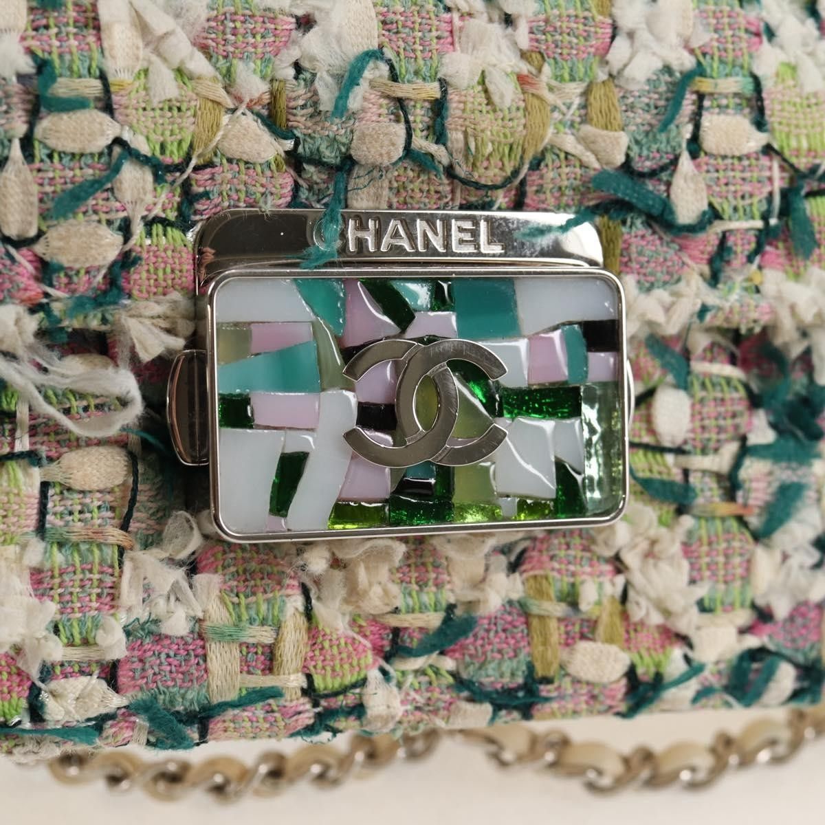 Chanel Chanel Beauty Lock Flap Bag Quilted Tweed Size ONE SIZE - 14 Thumbnail