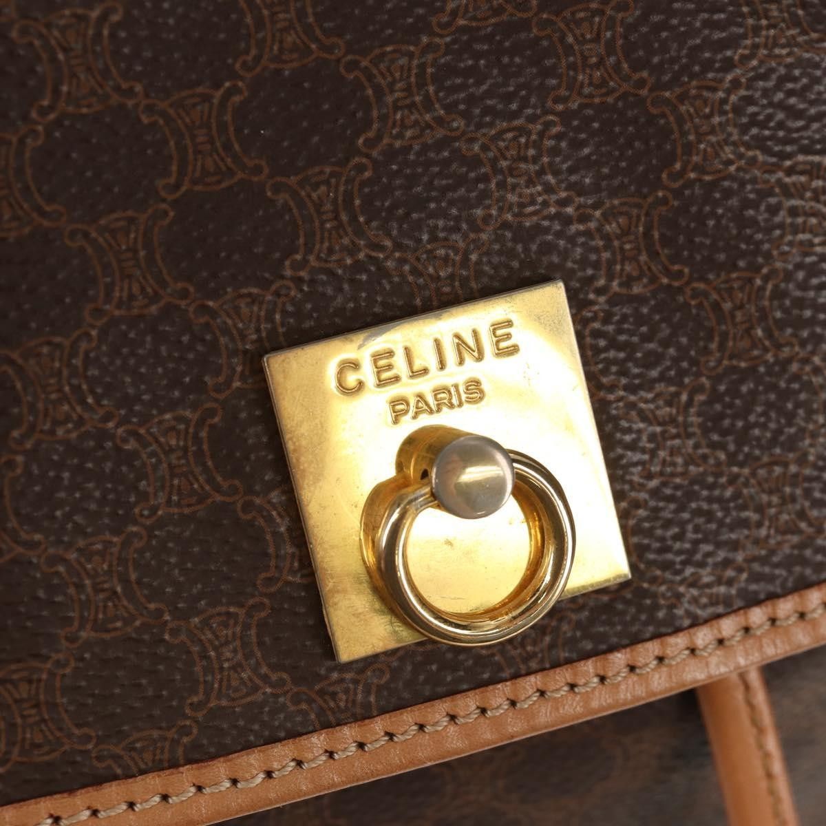Celine Celine Vintage Drawstring Flap Backpack Macadam Coated Canvas Size ONE SIZE - 13 Thumbnail