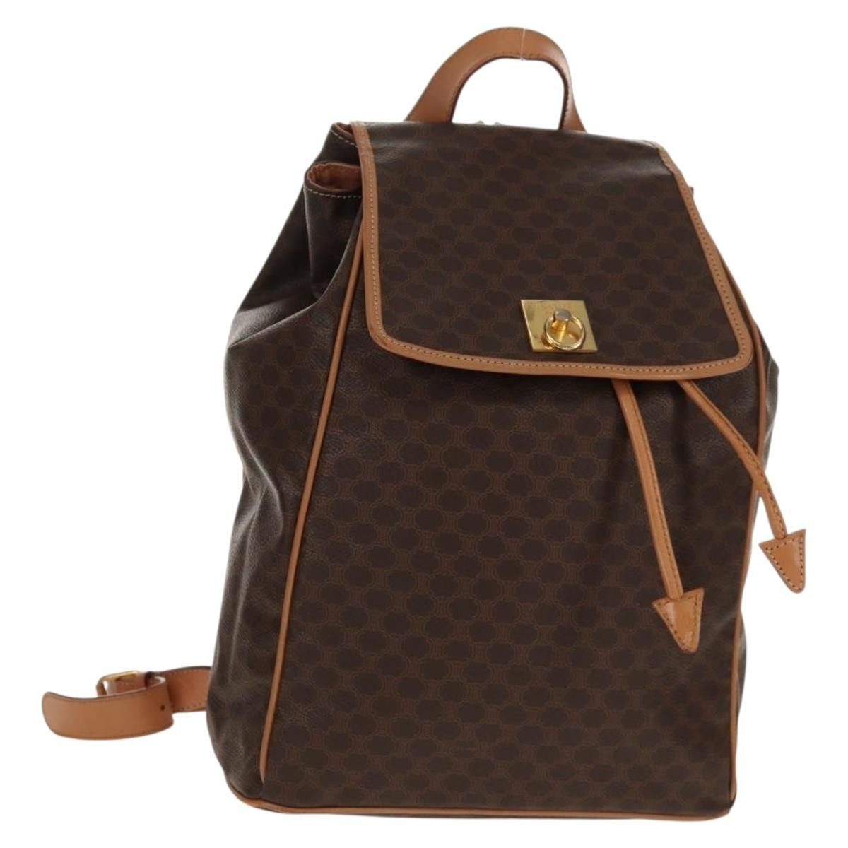Celine Celine Vintage Drawstring Flap Backpack Macadam Coated Canvas Size ONE SIZE - 19 Thumbnail