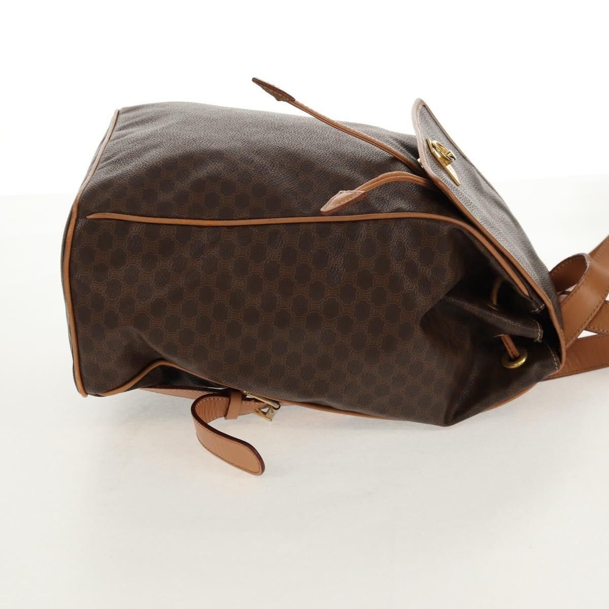 Celine Celine Vintage Drawstring Flap Backpack Macadam Coated Canvas Size ONE SIZE - 4 Thumbnail