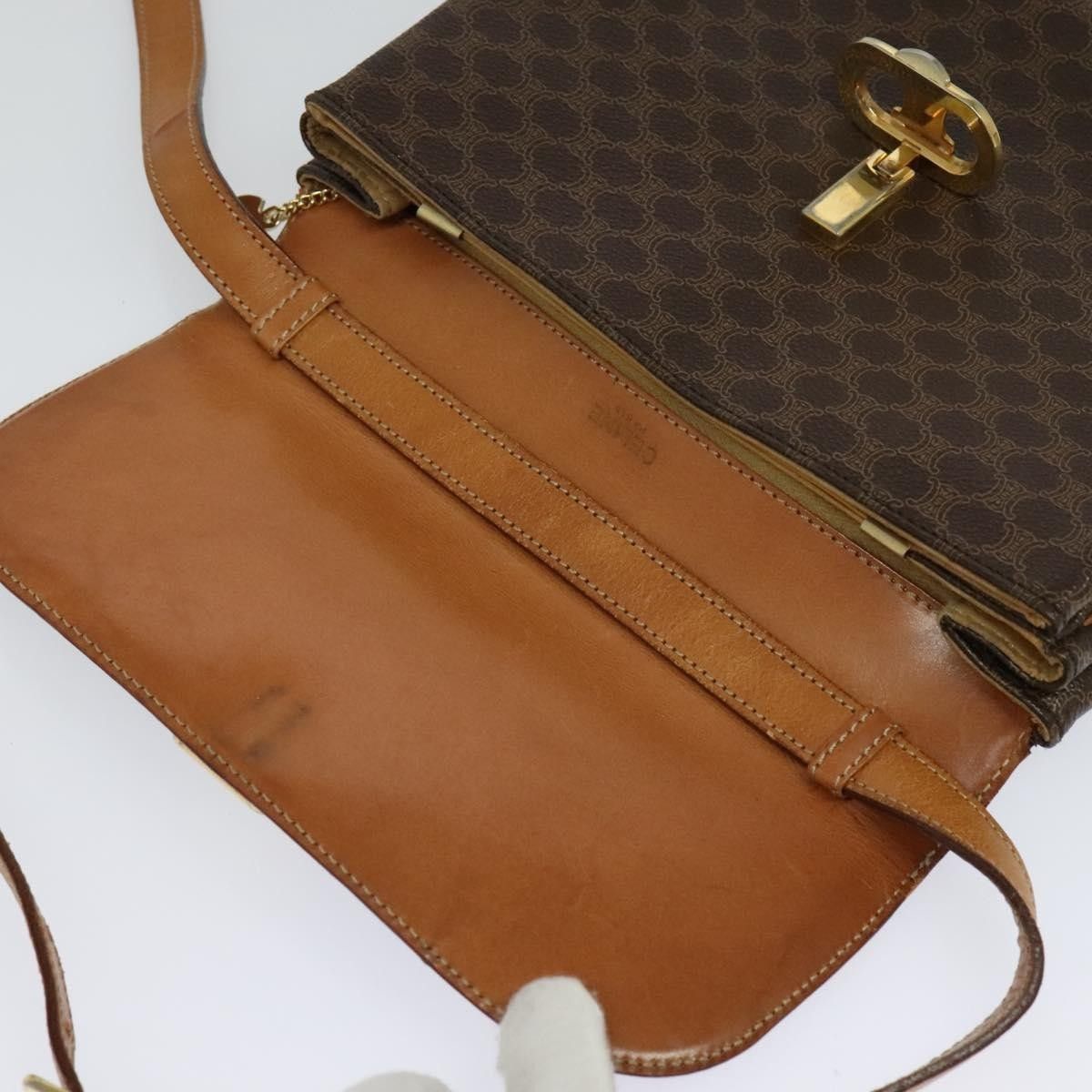 Celine Celine Vintage Macadam Shoulder Bag Canvas and Leather Size ONE SIZE - 19 Thumbnail