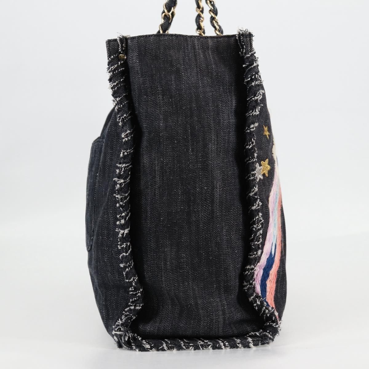 Chanel Chanel Night Flight Tote Embroidered Denim Size ONE SIZE - 4 Thumbnail
