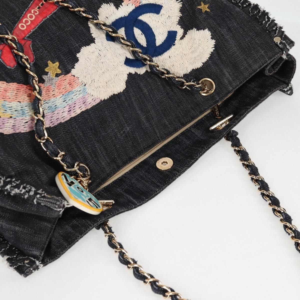 Chanel Chanel Night Flight Tote Embroidered Denim Size ONE SIZE - 17 Thumbnail