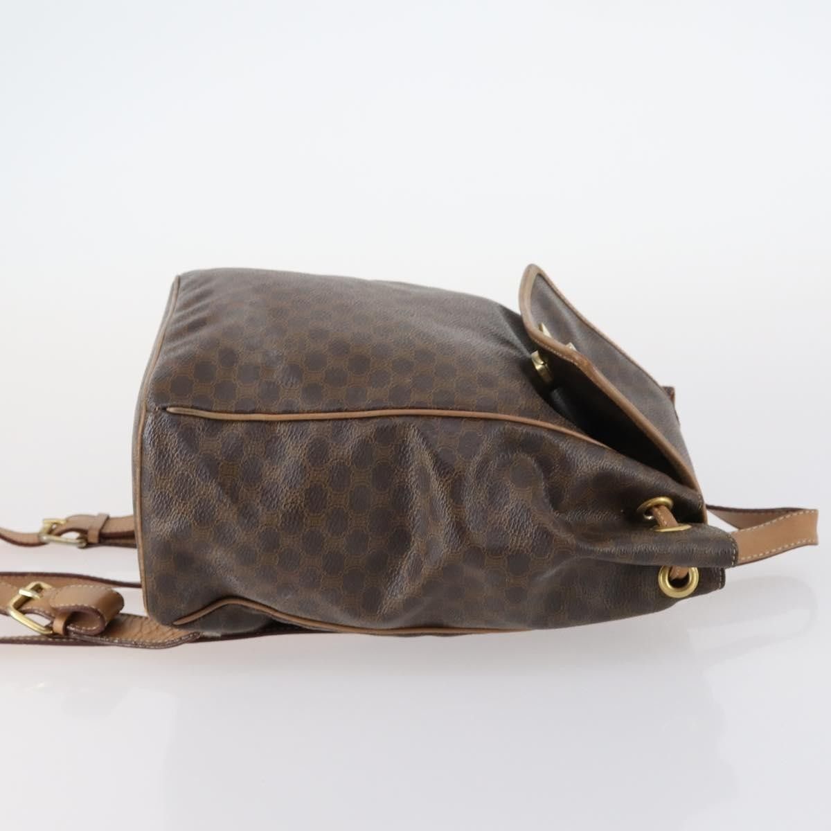Celine Celine Vintage Drawstring Flap Backpack Macadam Coated Canvas Size ONE SIZE - 3 Thumbnail