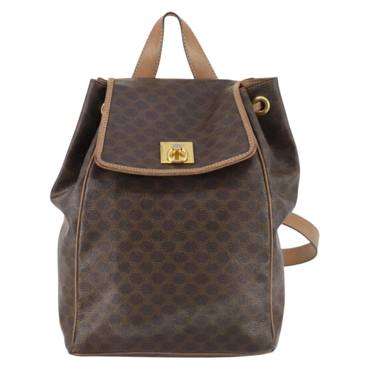 Celine Celine Vintage Drawstring Flap Backpack Macadam Coated Canvas Size ONE SIZE - 17 Thumbnail