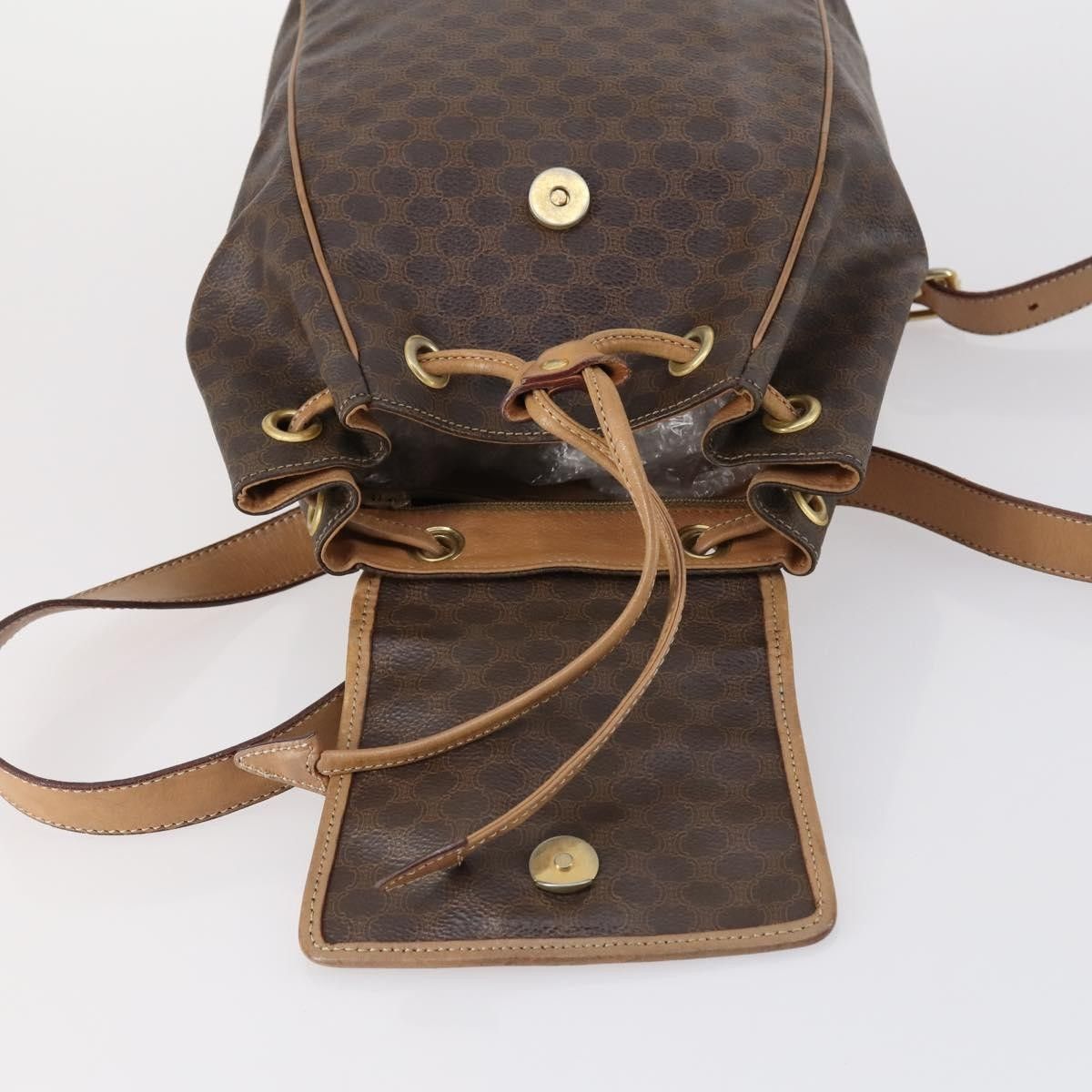 Celine Celine Vintage Drawstring Flap Backpack Macadam Coated Canvas Size ONE SIZE - 15 Thumbnail