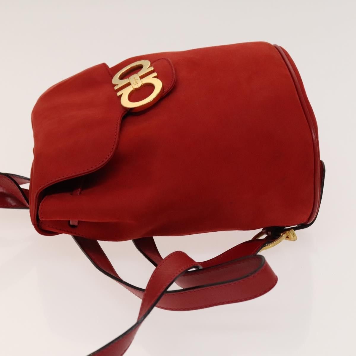 Salvatore Ferragamo Salvatore Ferragamo Gancini Flap Drawstring Suede Size ONE SIZE - 4 Thumbnail