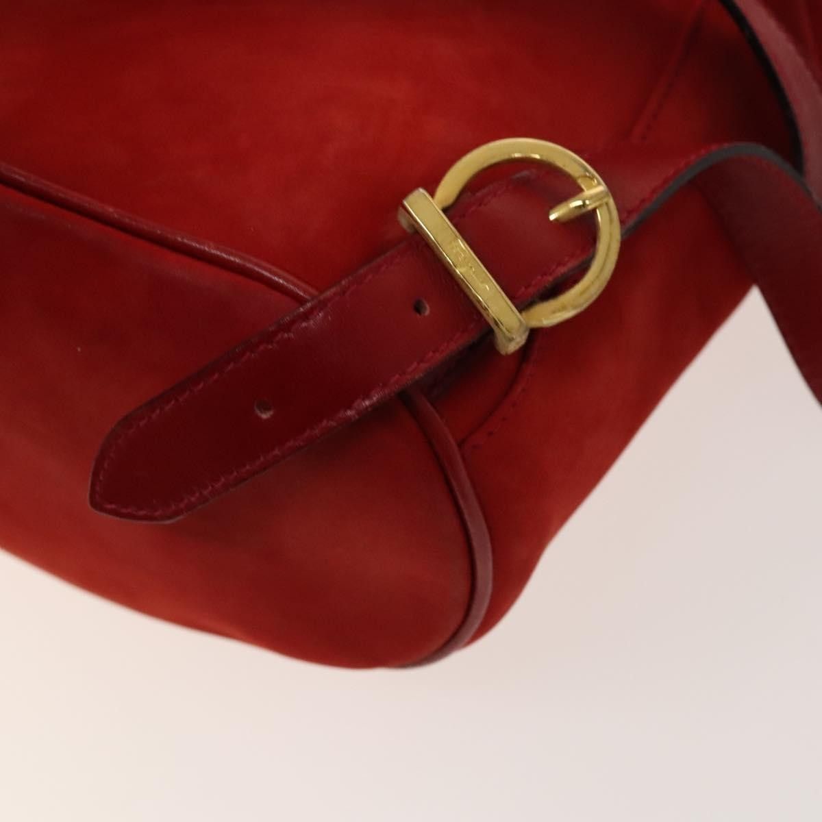 Salvatore Ferragamo Salvatore Ferragamo Gancini Flap Drawstring Suede Size ONE SIZE - 9 Thumbnail