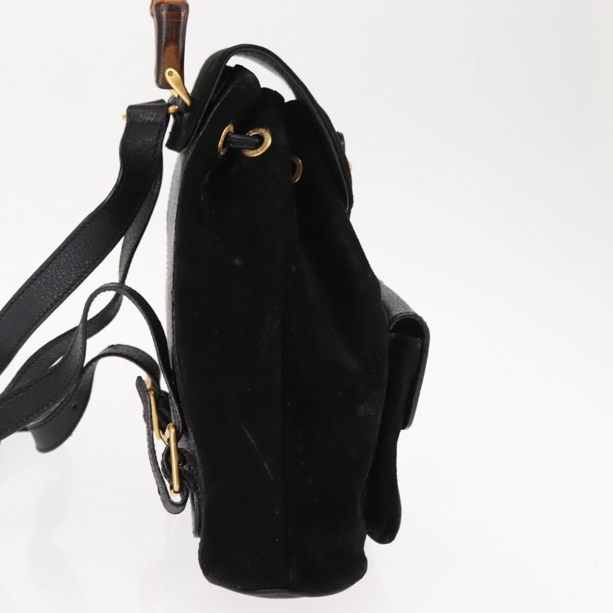 Gucci Gucci Vintage Bamboo Backpack Suede Size ONE SIZE - 4 Thumbnail