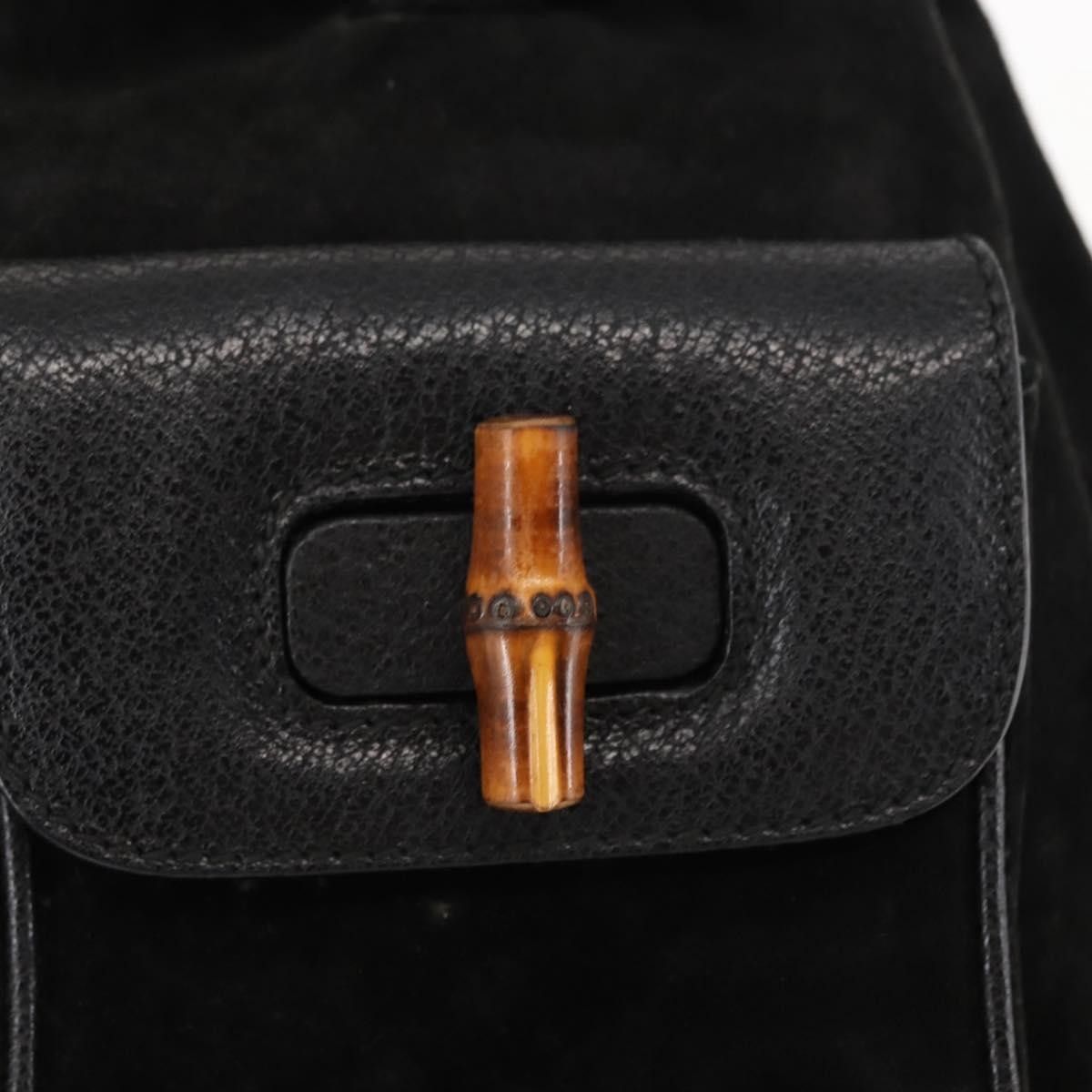Gucci Gucci Vintage Bamboo Backpack Suede Size ONE SIZE - 20 Thumbnail
