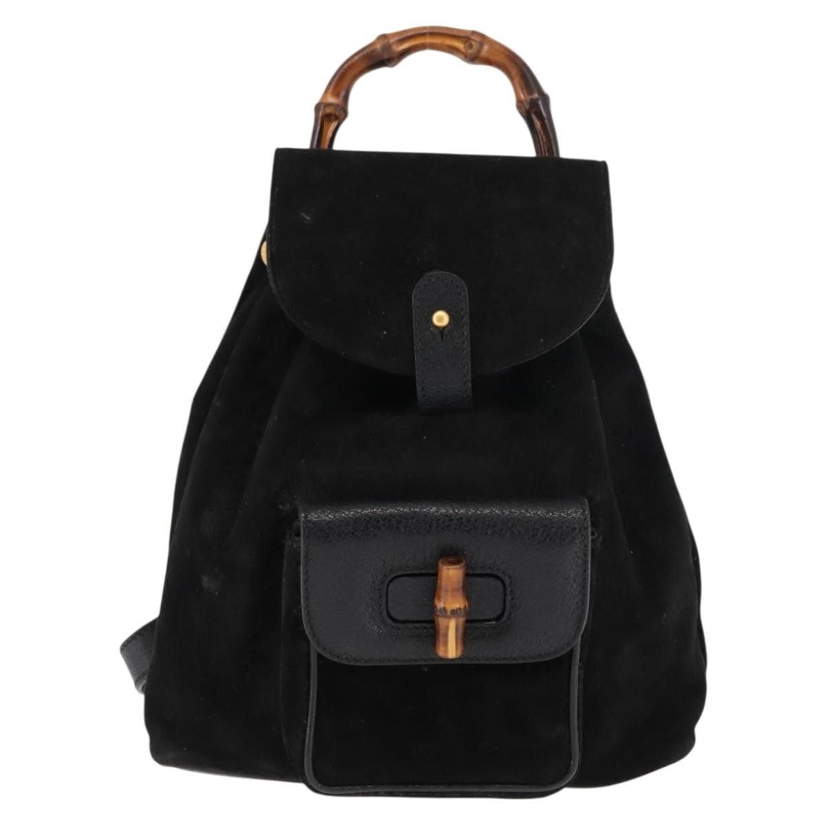 Gucci Gucci Vintage Bamboo Backpack Suede Size ONE SIZE - 19 Thumbnail