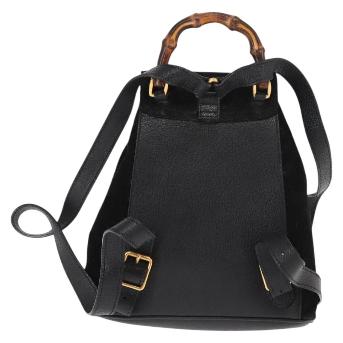 Gucci Gucci Vintage Bamboo Backpack Suede Size ONE SIZE - 2 Thumbnail