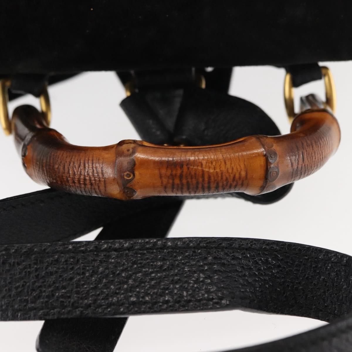 Gucci Gucci Vintage Bamboo Backpack Suede Size ONE SIZE - 8 Thumbnail
