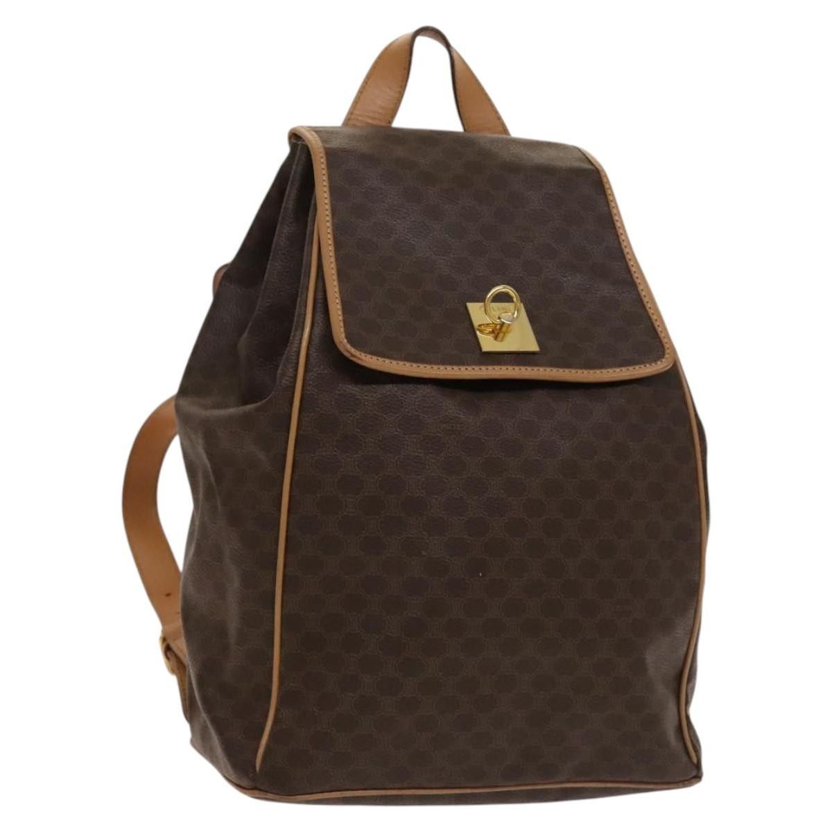 Celine Celine Vintage Drawstring Flap Backpack Macadam Coated Canvas Size ONE SIZE - 15 Thumbnail