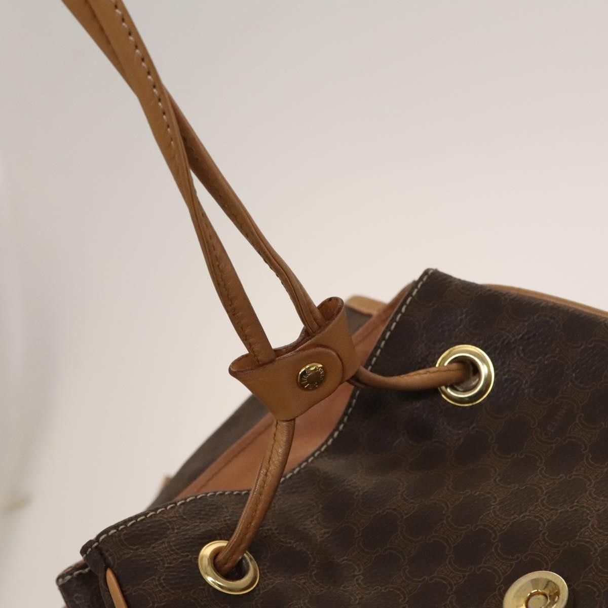 Celine Celine Vintage Drawstring Flap Backpack Macadam Coated Canvas Size ONE SIZE - 21 Thumbnail