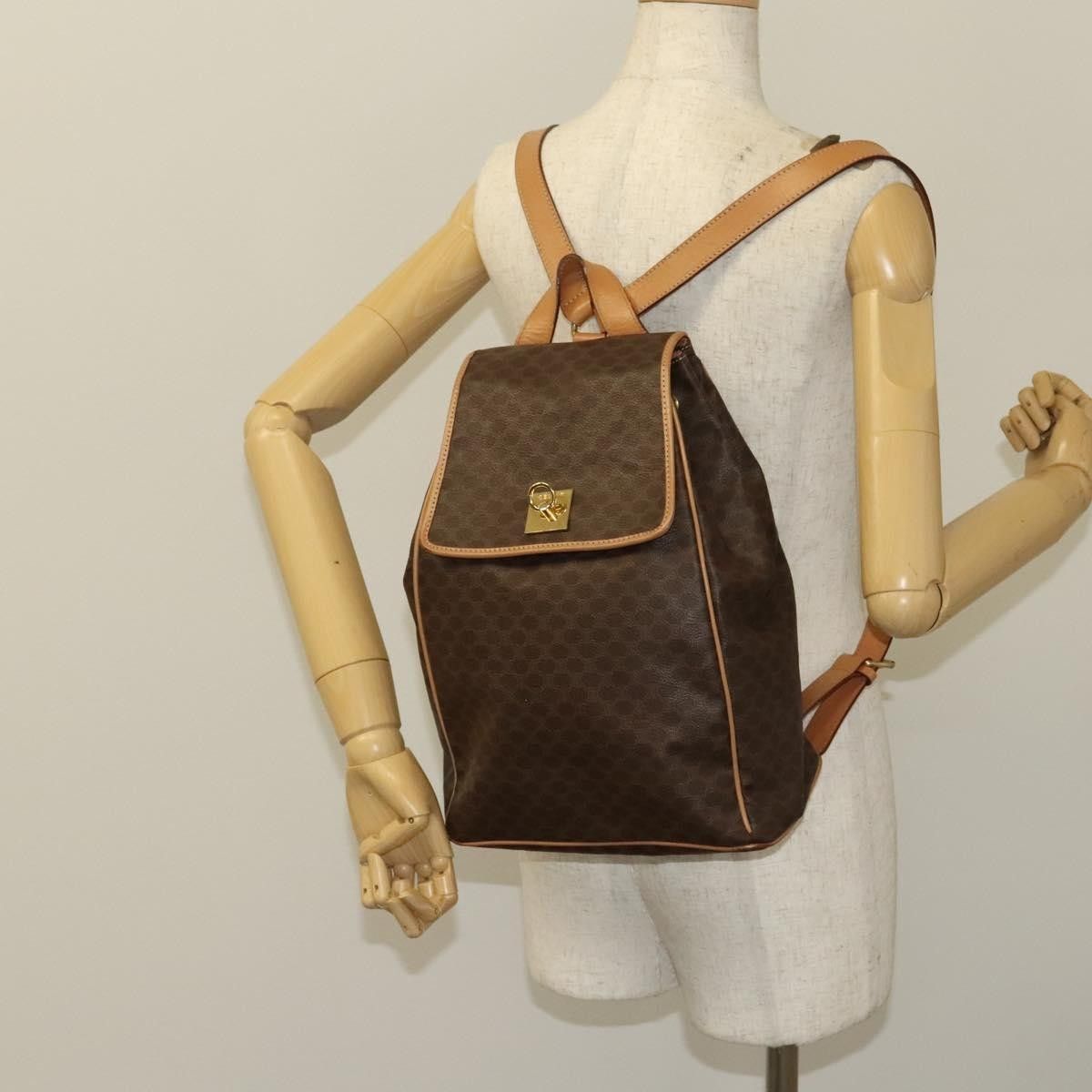 Celine Celine Vintage Drawstring Flap Backpack Macadam Coated Canvas Size ONE SIZE - 14 Thumbnail
