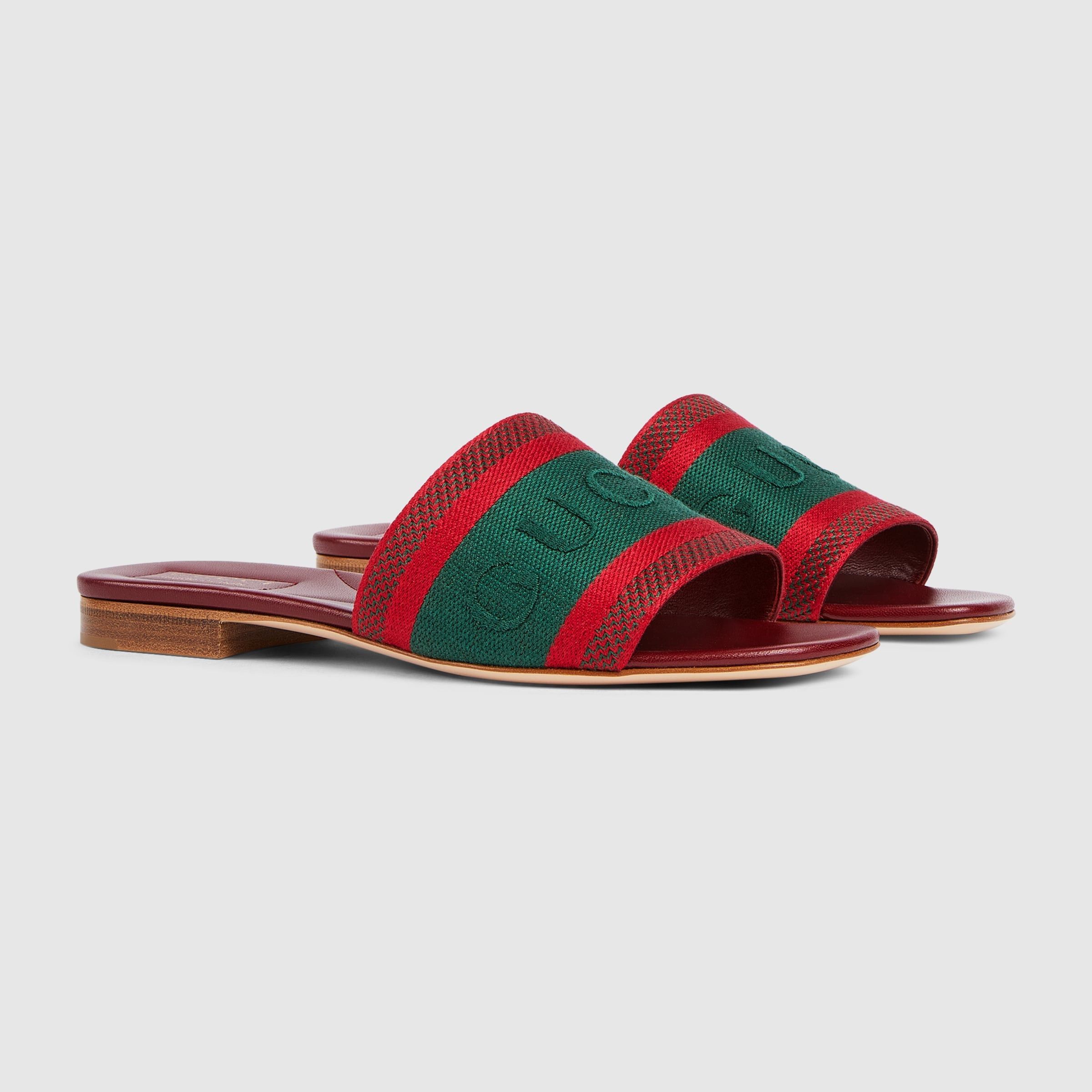 Gucci Gucci Web Logo Slide Sandals SIZE 37.5 Size ONE SIZE - 2 Thumbnail