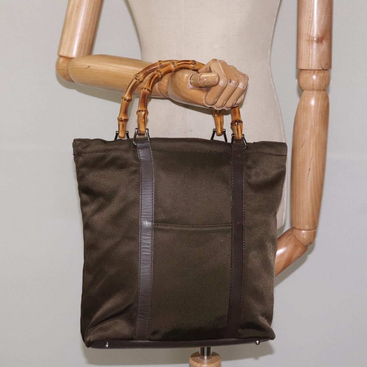 Gucci Gucci Vintage Bamboo Handle Tote Nylon Size ONE SIZE - 14 Thumbnail