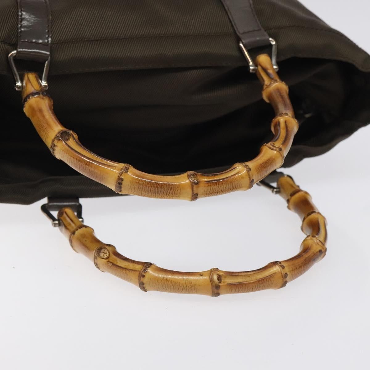 Gucci Gucci Vintage Bamboo Handle Tote Nylon Size ONE SIZE - 8 Thumbnail