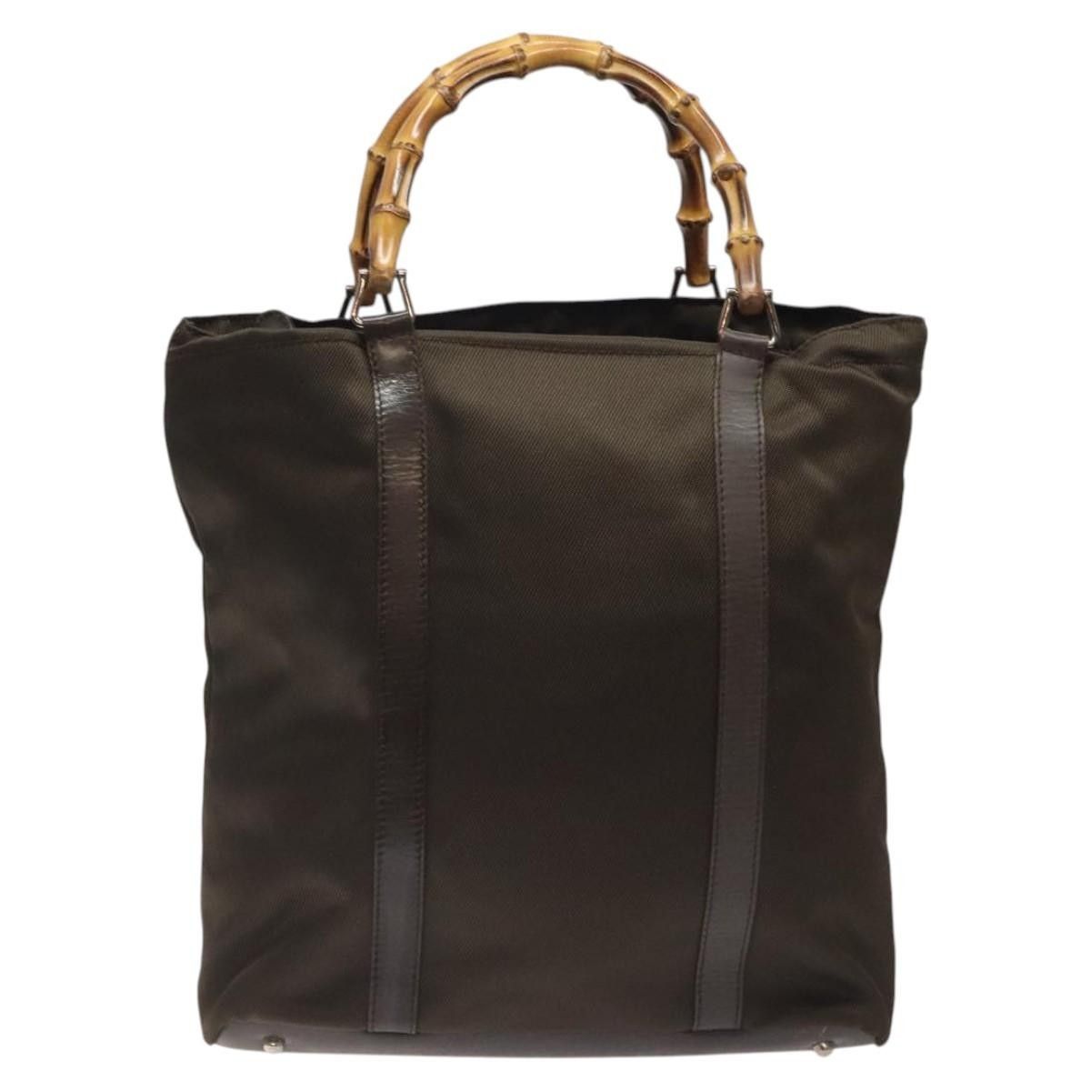 Gucci Gucci Vintage Bamboo Handle Tote Nylon Size ONE SIZE - 2 Thumbnail