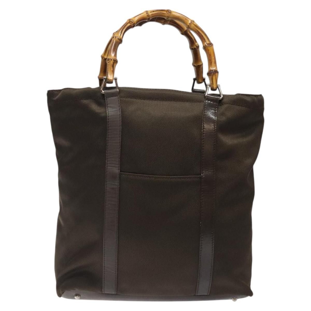 Gucci Gucci Vintage Bamboo Handle Tote Nylon Size ONE SIZE - 18 Thumbnail
