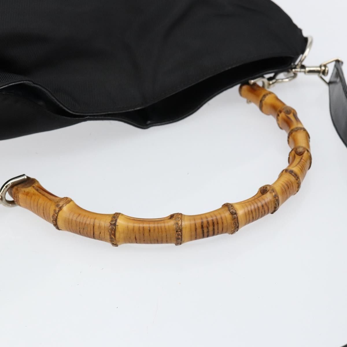 Gucci Gucci Vintage Bamboo Handle Open Hobo Nylon Size ONE SIZE - 8 Thumbnail