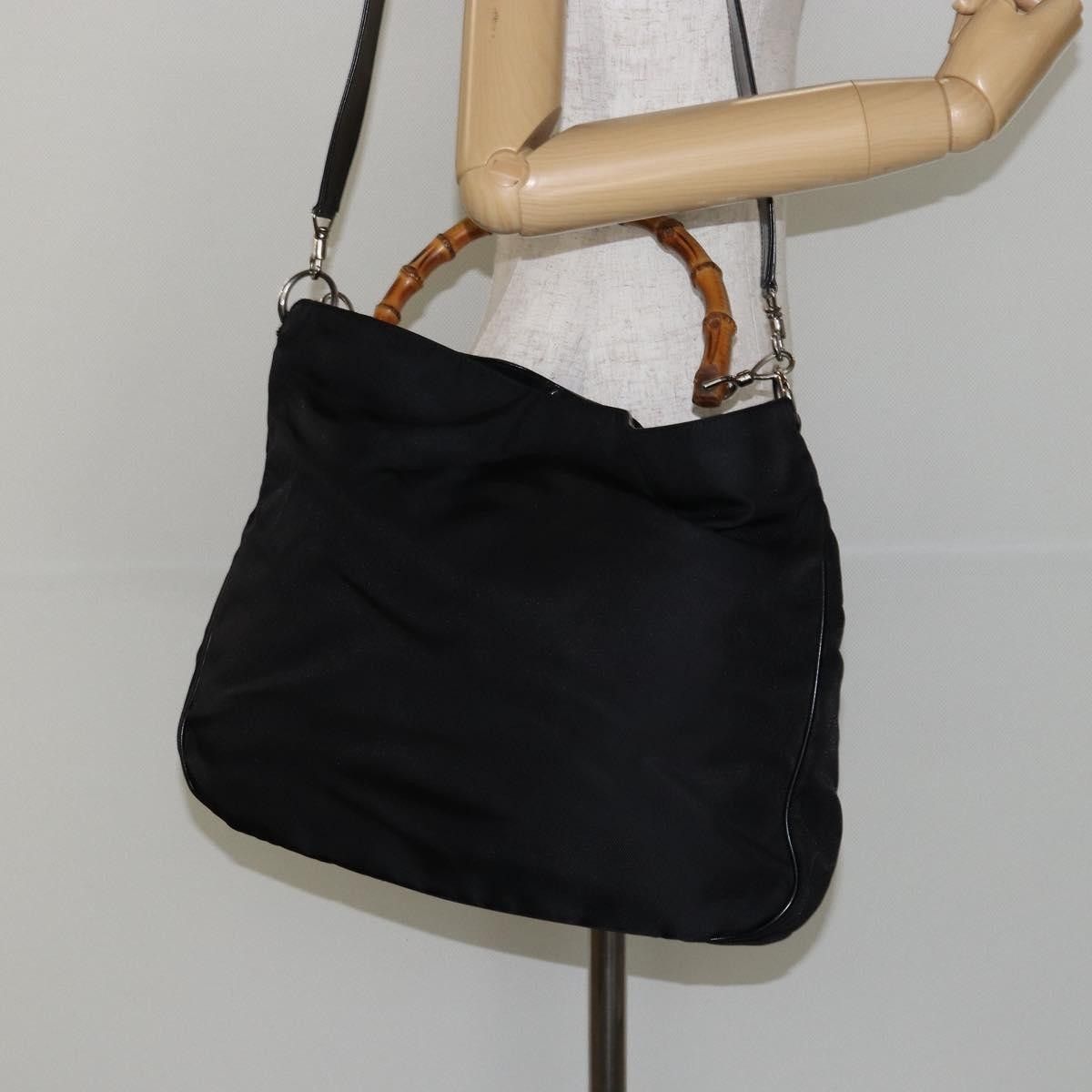 Gucci Gucci Vintage Bamboo Handle Open Hobo Nylon Size ONE SIZE - 14 Thumbnail