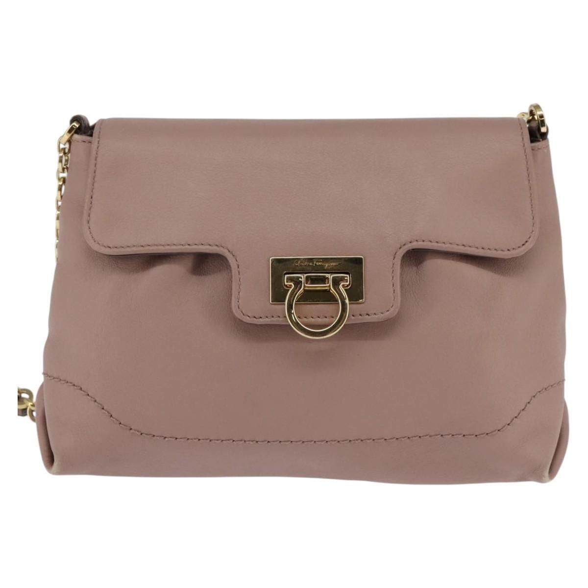 Salvatore Ferragamo Salvatore Ferragamo Gancini Shoulder Bag Leather Size ONE SIZE - 19 Thumbnail