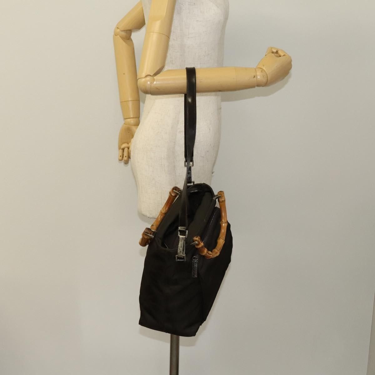 Gucci Gucci Vintage Bamboo Handle Bag Nylon Size ONE SIZE - 15 Thumbnail