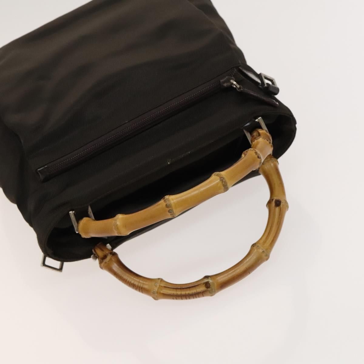 Gucci Gucci Vintage Bamboo Handle Bag Nylon Size ONE SIZE - 8 Thumbnail