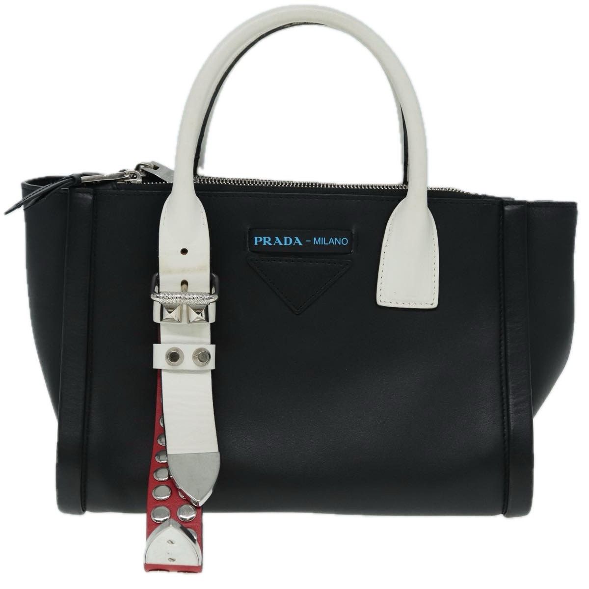 Prada Prada Belted Concept Double Zip Tote Calfskin Size ONE SIZE - 19 Thumbnail