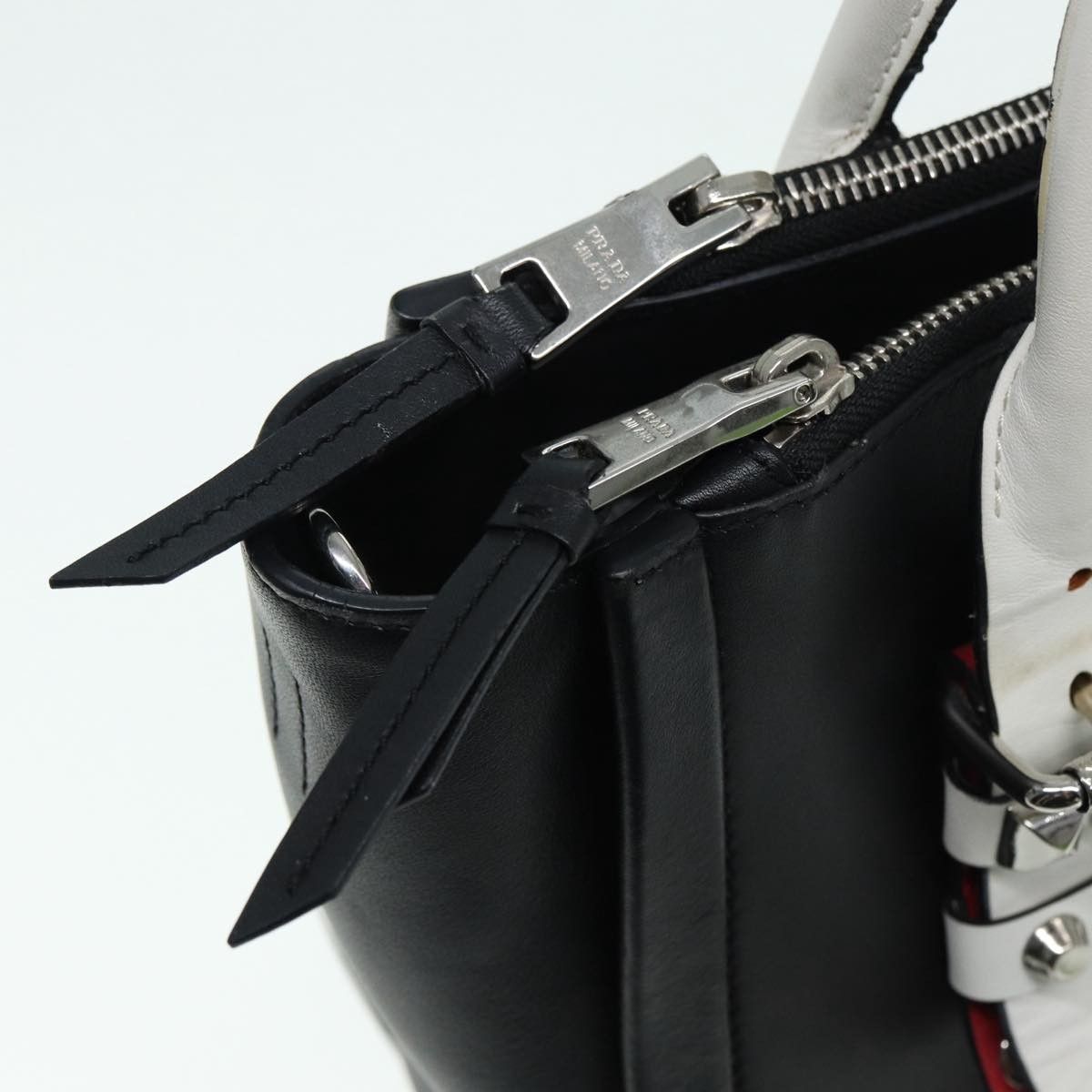Prada Prada Belted Concept Double Zip Tote Calfskin Size ONE SIZE - 13 Thumbnail