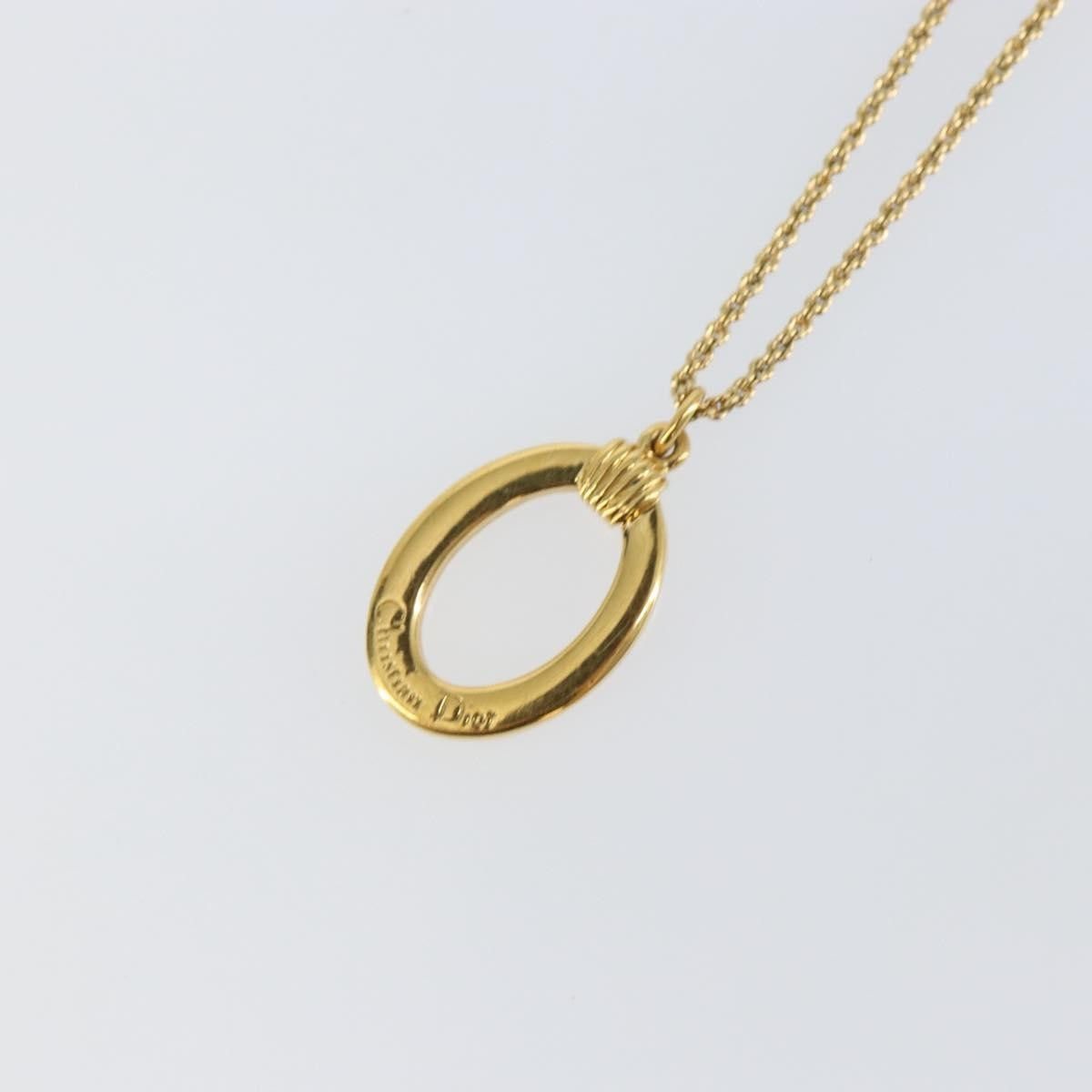 Dior Christian Dior Vintage Logo Round Pendant Necklace Metal Size ONE SIZE - 3 Thumbnail