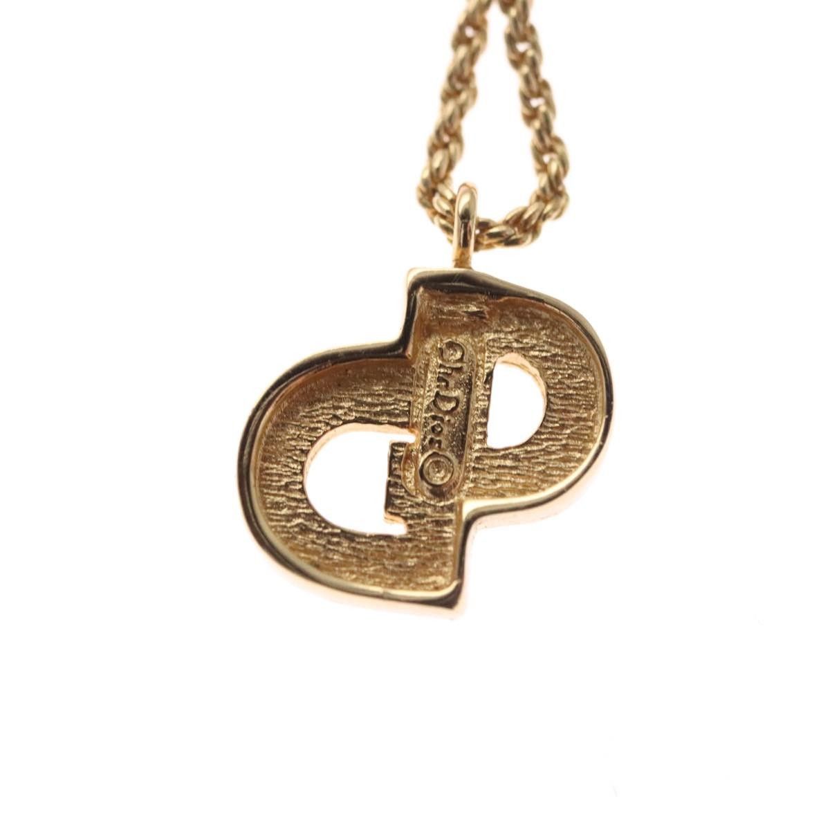 Dior Christian Dior CD Pendant Necklace Metal and Crystals Size ONE SIZE - 3 Thumbnail