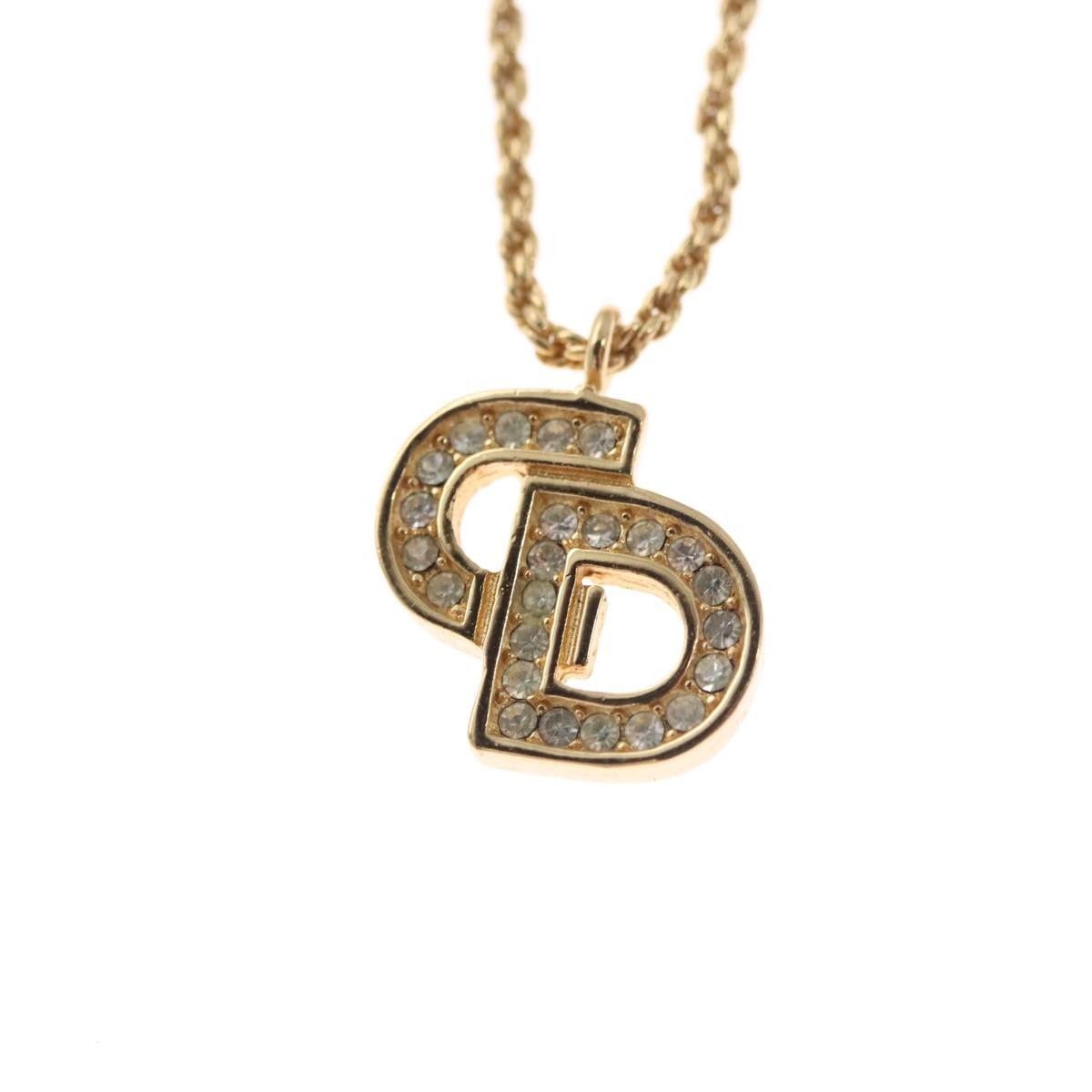Dior Christian Dior CD Pendant Necklace Metal and Crystals Size ONE SIZE - 12 Thumbnail