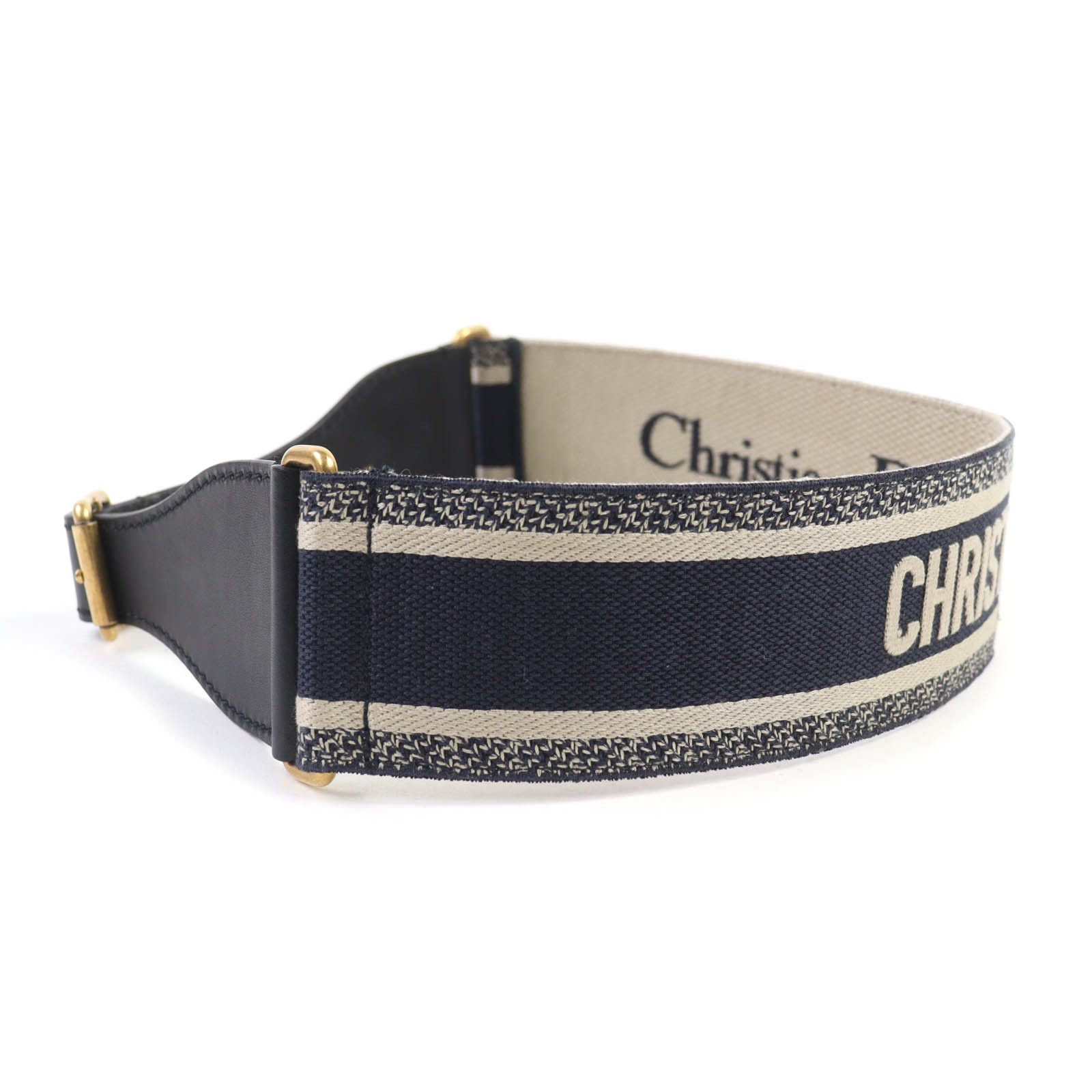 Dior Dior Christian Dior Logo Embroidery Leather Belt Leather Belt B0001CBTE DUTY FREE for USA Size ONE SIZE - 4 Thumbnail