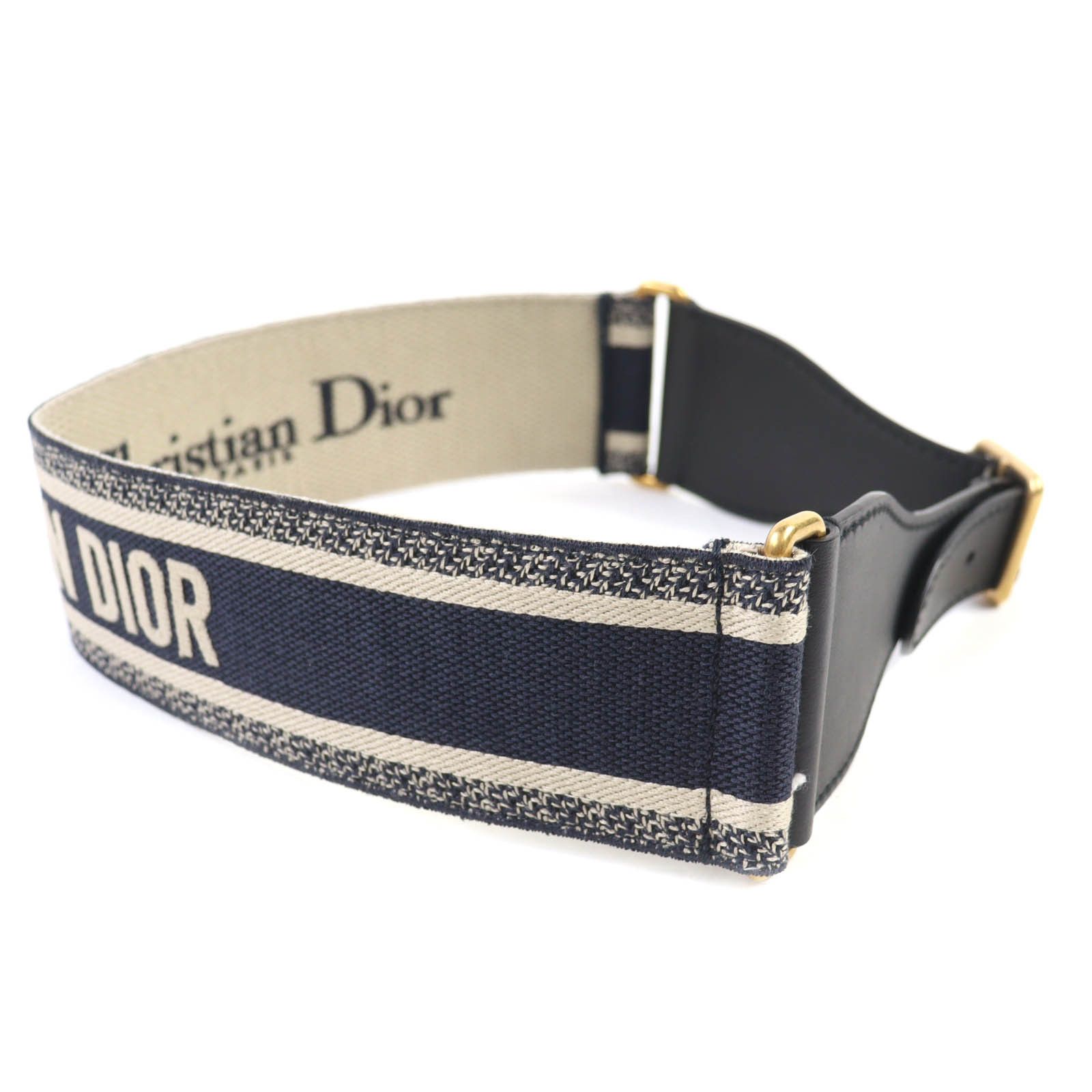 Dior Dior Christian Dior Logo Embroidery Leather Belt Leather Belt B0001CBTE DUTY FREE for USA Size ONE SIZE - 2 Thumbnail