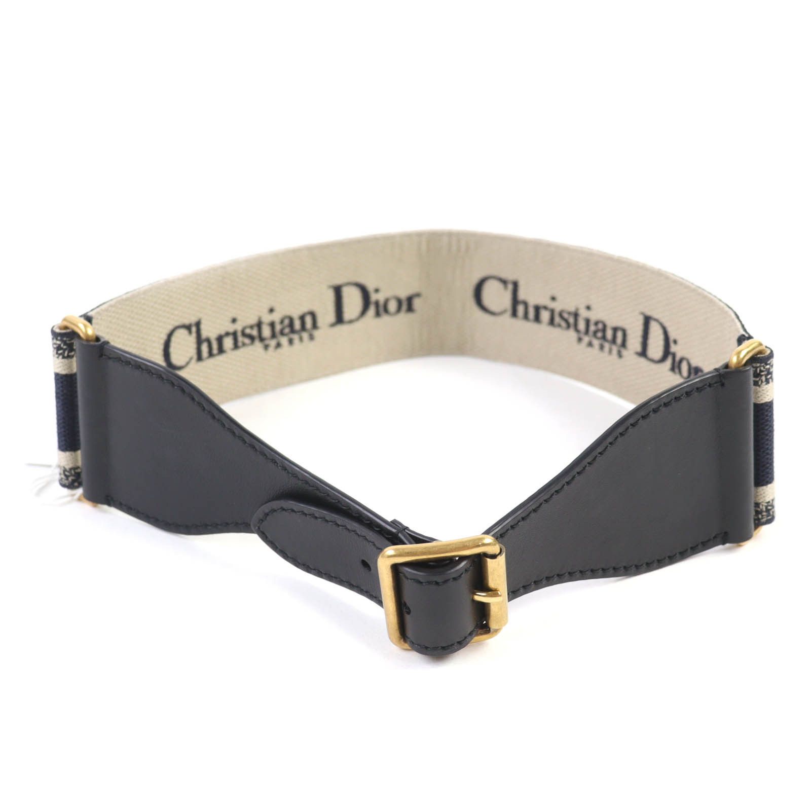Dior Dior Christian Dior Logo Embroidery Leather Belt Leather Belt B0001CBTE DUTY FREE for USA Size ONE SIZE - 3 Thumbnail