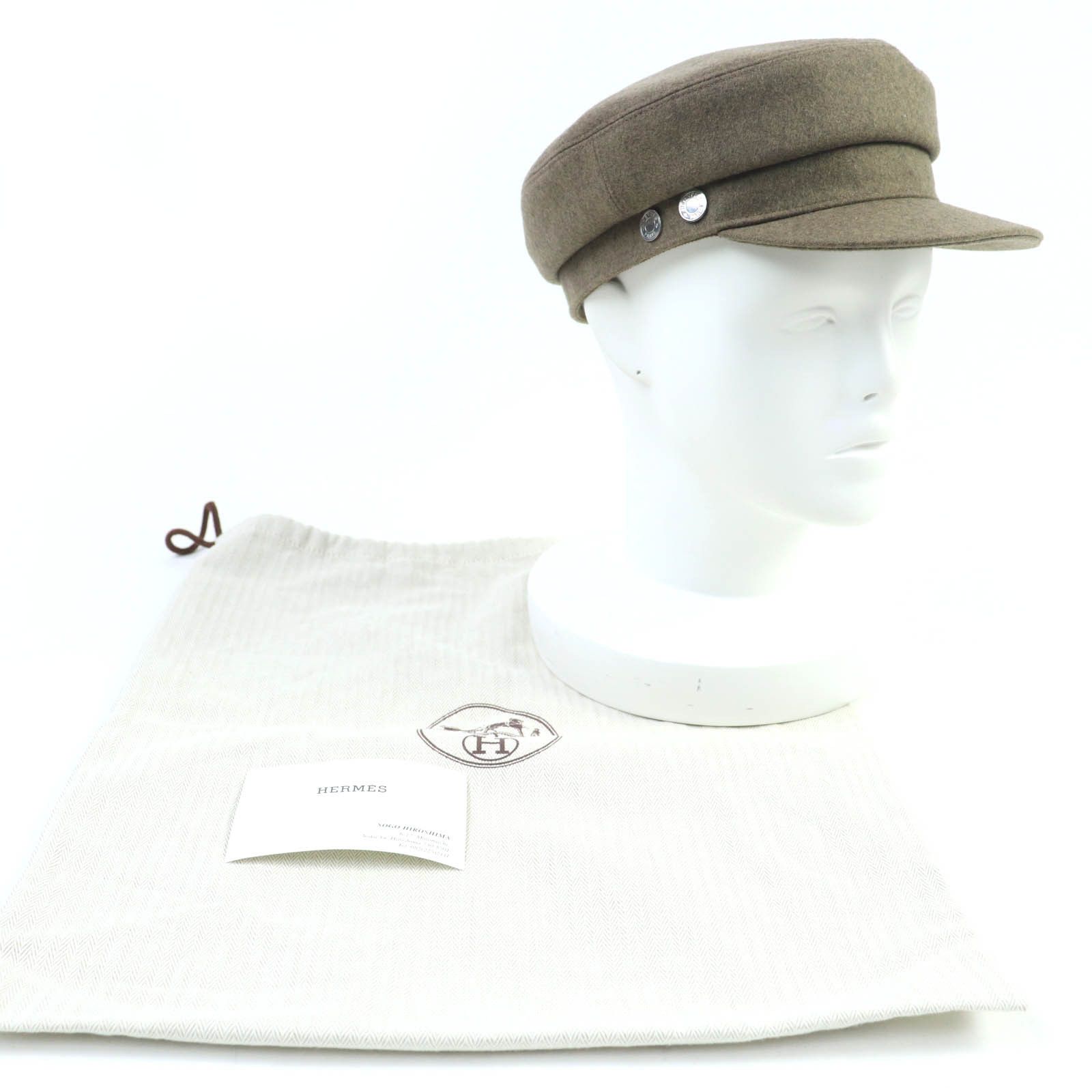 Hermes Hermes Hermes Casquette Deauville cashmere Hat Natural Material Hats DUTY FREE for USA Size ONE SIZE - 2 Thumbnail