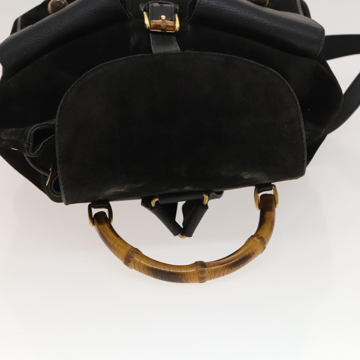 Gucci Gucci Vintage Bamboo Backpack Suede Size ONE SIZE - 8 Thumbnail