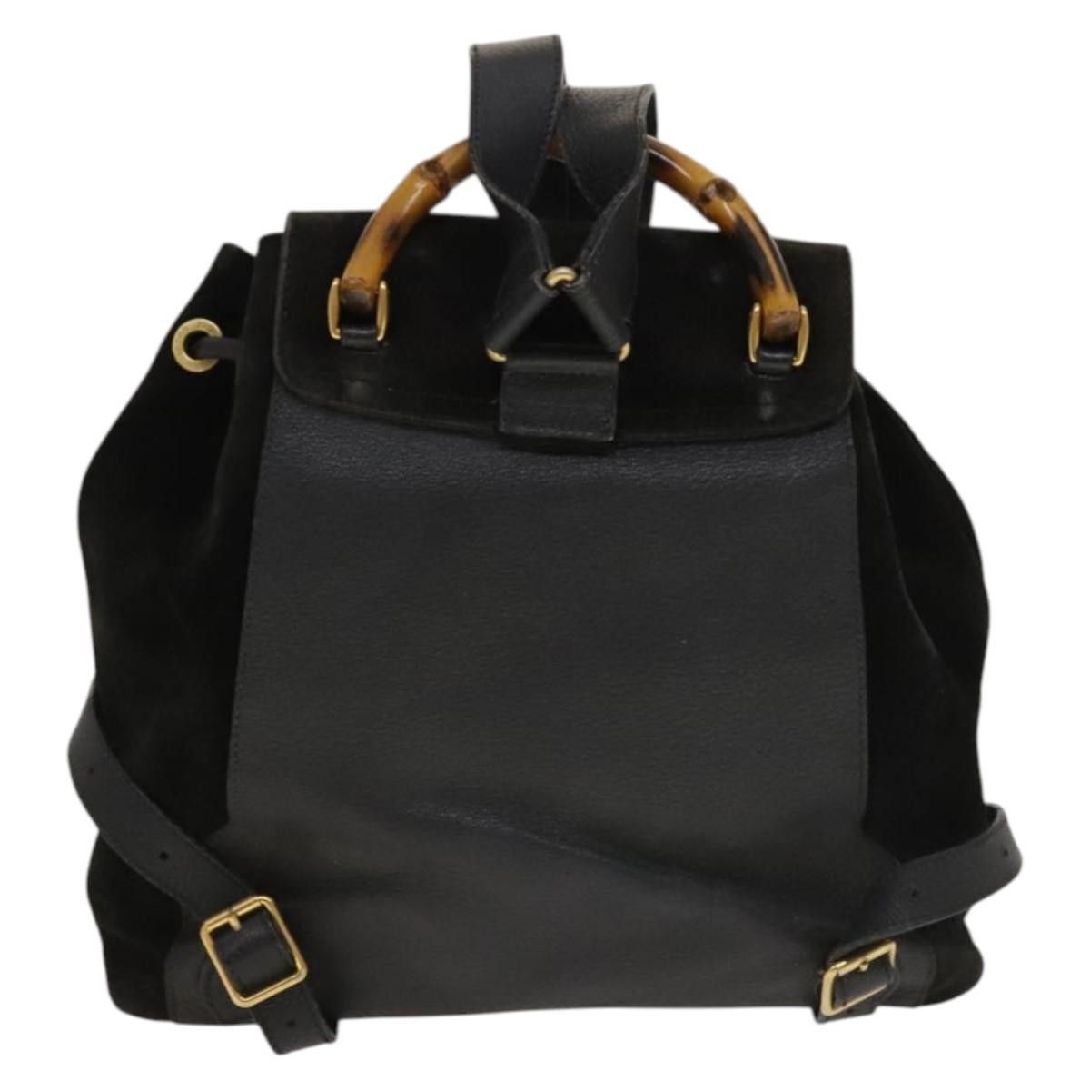 Gucci Gucci Vintage Bamboo Backpack Suede Size ONE SIZE - 2 Thumbnail