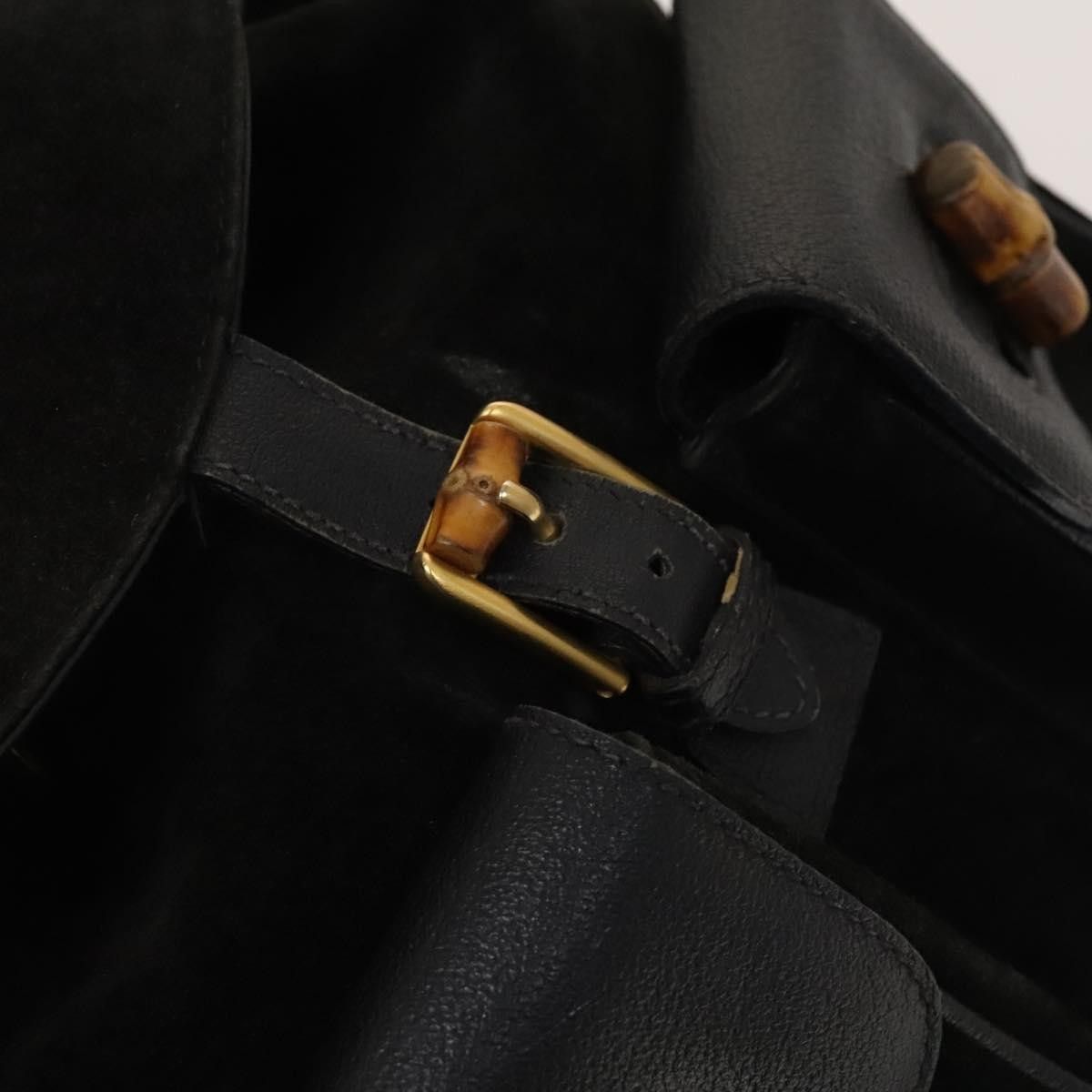 Gucci Gucci Vintage Bamboo Backpack Suede Size ONE SIZE - 20 Thumbnail