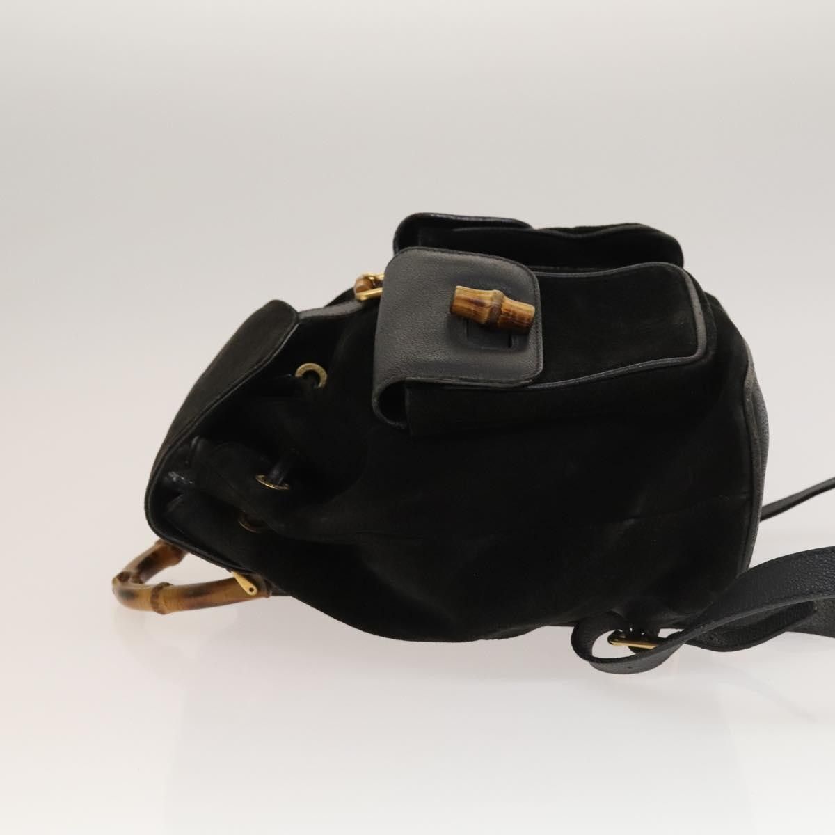 Gucci Gucci Vintage Bamboo Backpack Suede Size ONE SIZE - 4 Thumbnail