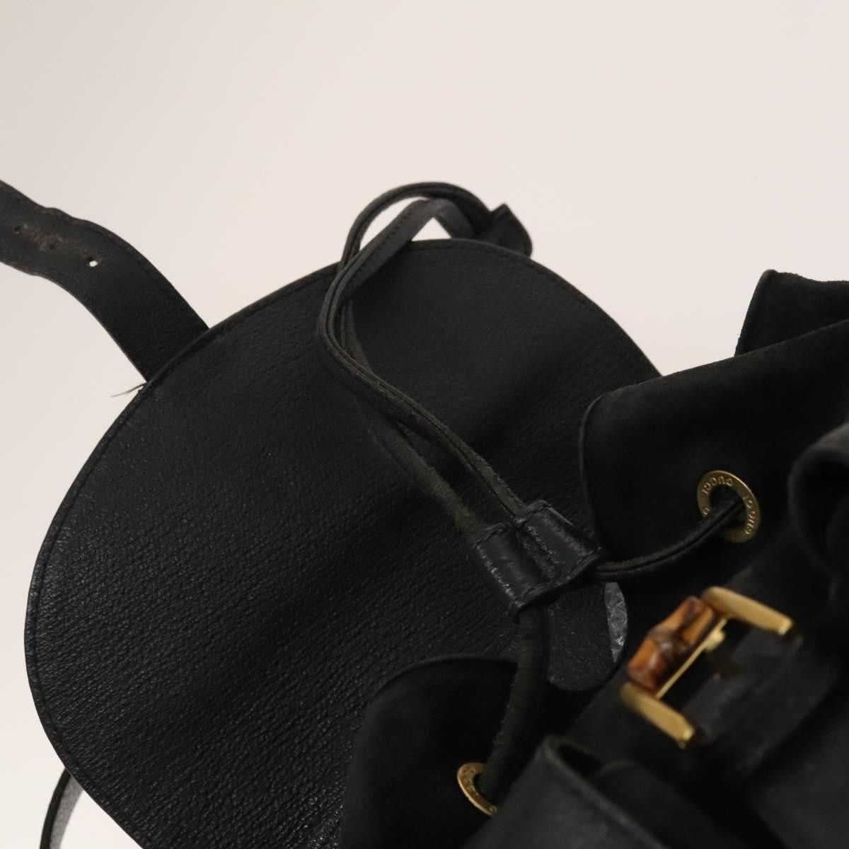 Gucci Gucci Vintage Bamboo Backpack Suede Size ONE SIZE - 21 Thumbnail