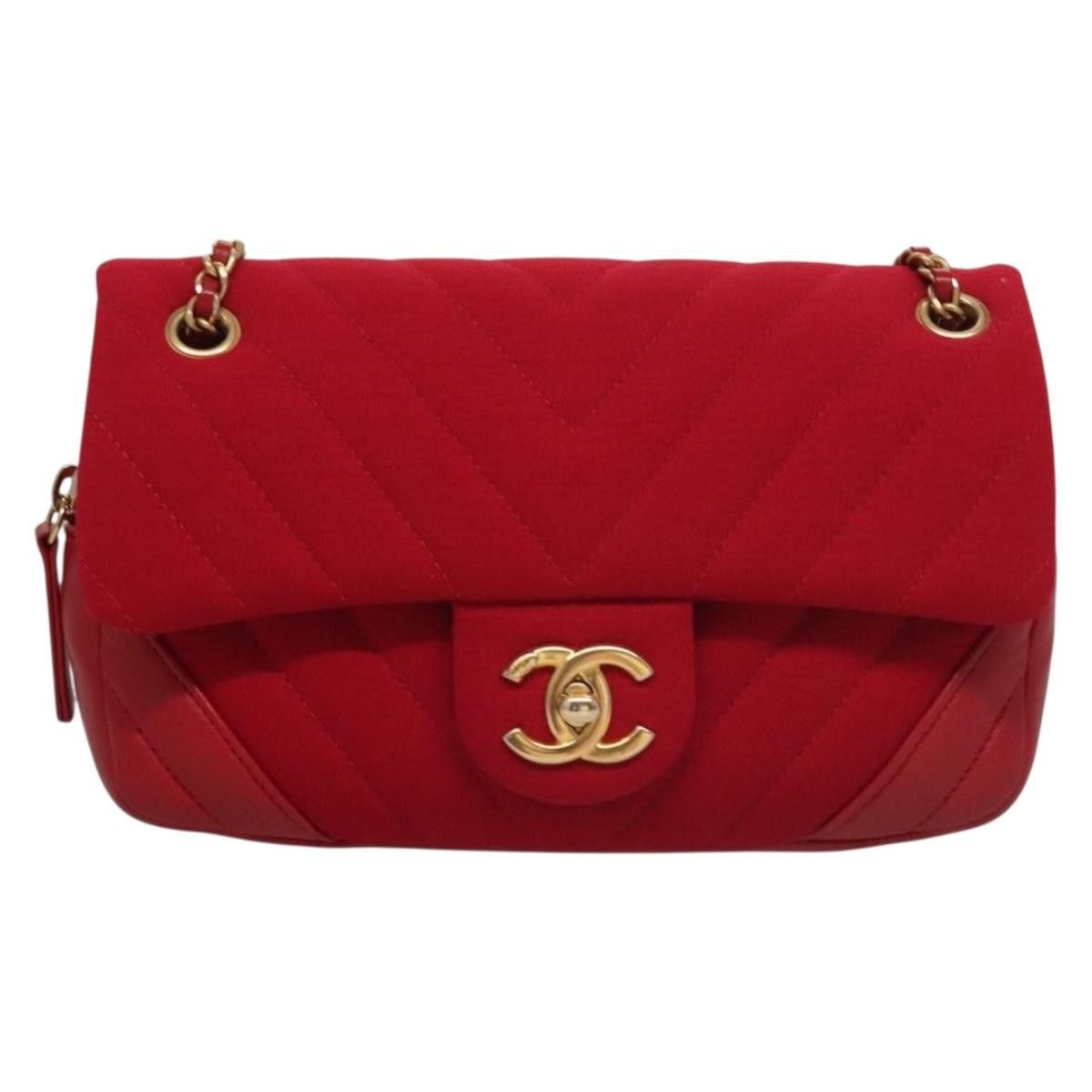 Chanel Chanel Classic Single Flap Bag Chevron Jersey Size ONE SIZE - 20 Thumbnail