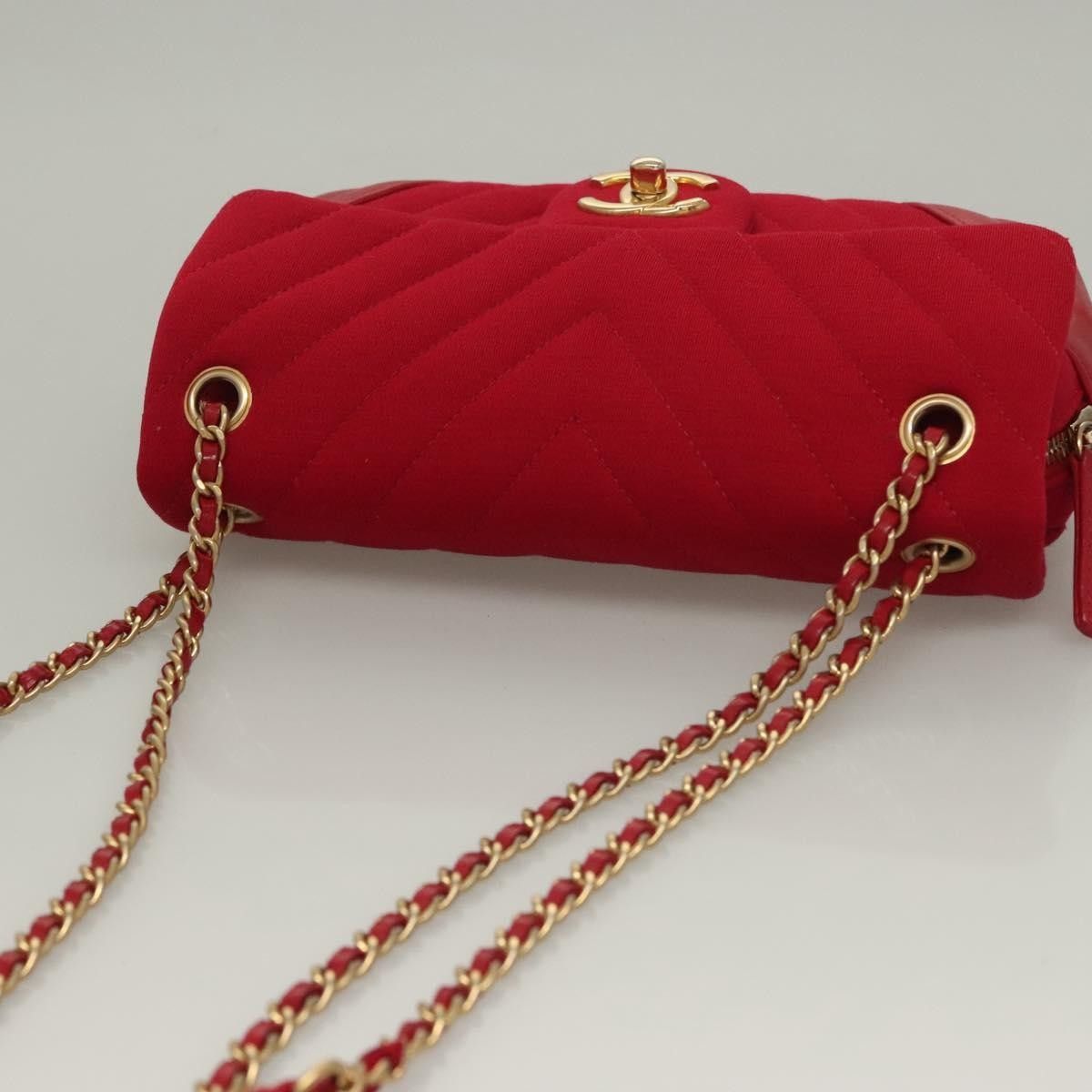 Chanel Chanel Classic Single Flap Bag Chevron Jersey Size ONE SIZE - 17 Thumbnail