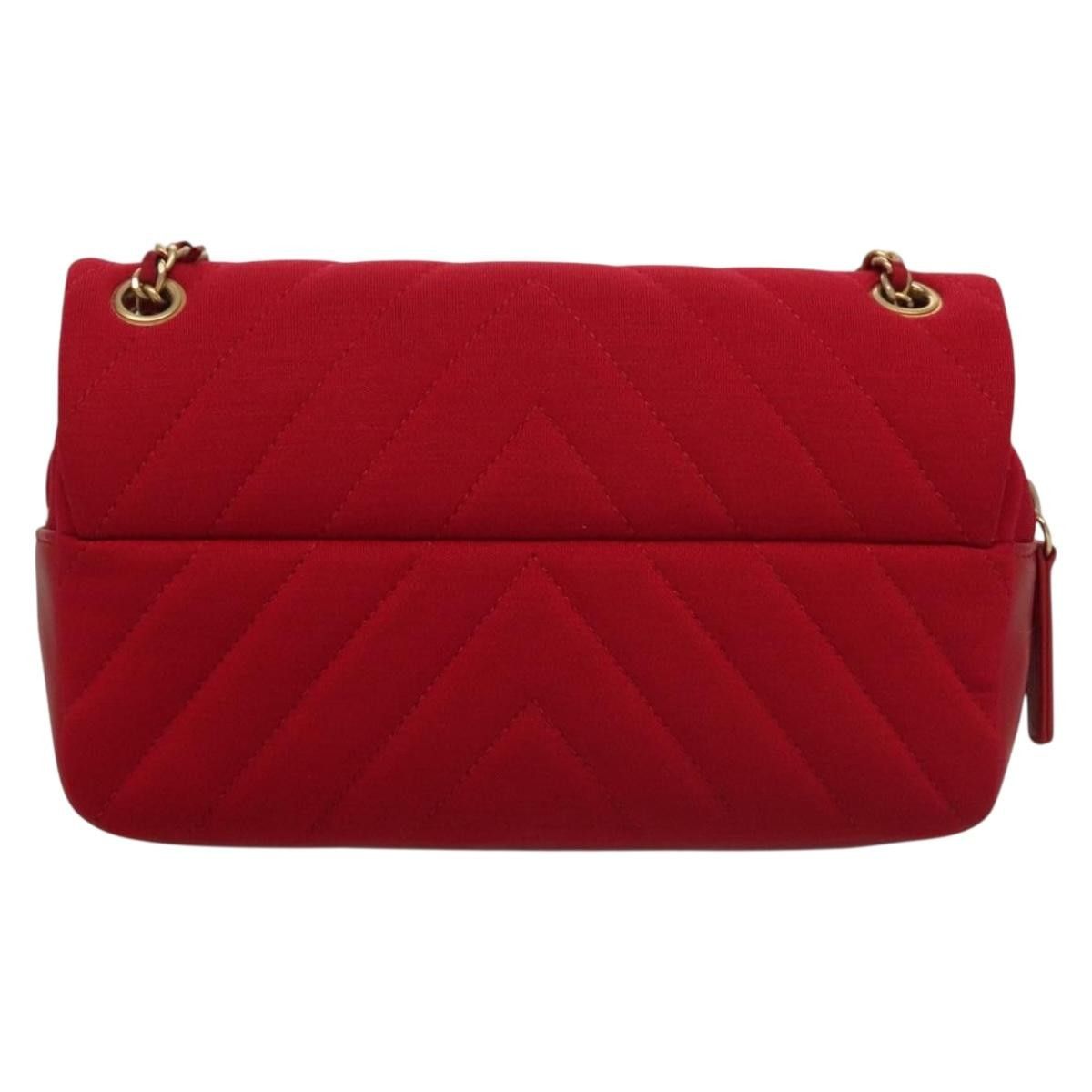 Chanel Chanel Classic Single Flap Bag Chevron Jersey Size ONE SIZE - 2 Thumbnail