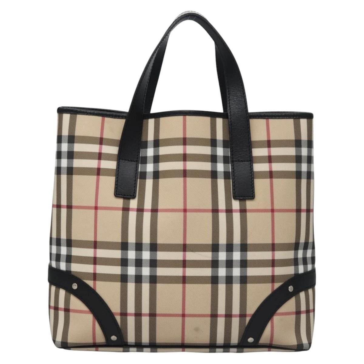Burberry Burberry Vintage Open Tote Coated Canvas with Studded Leather Size ONE SIZE - 17 Thumbnail