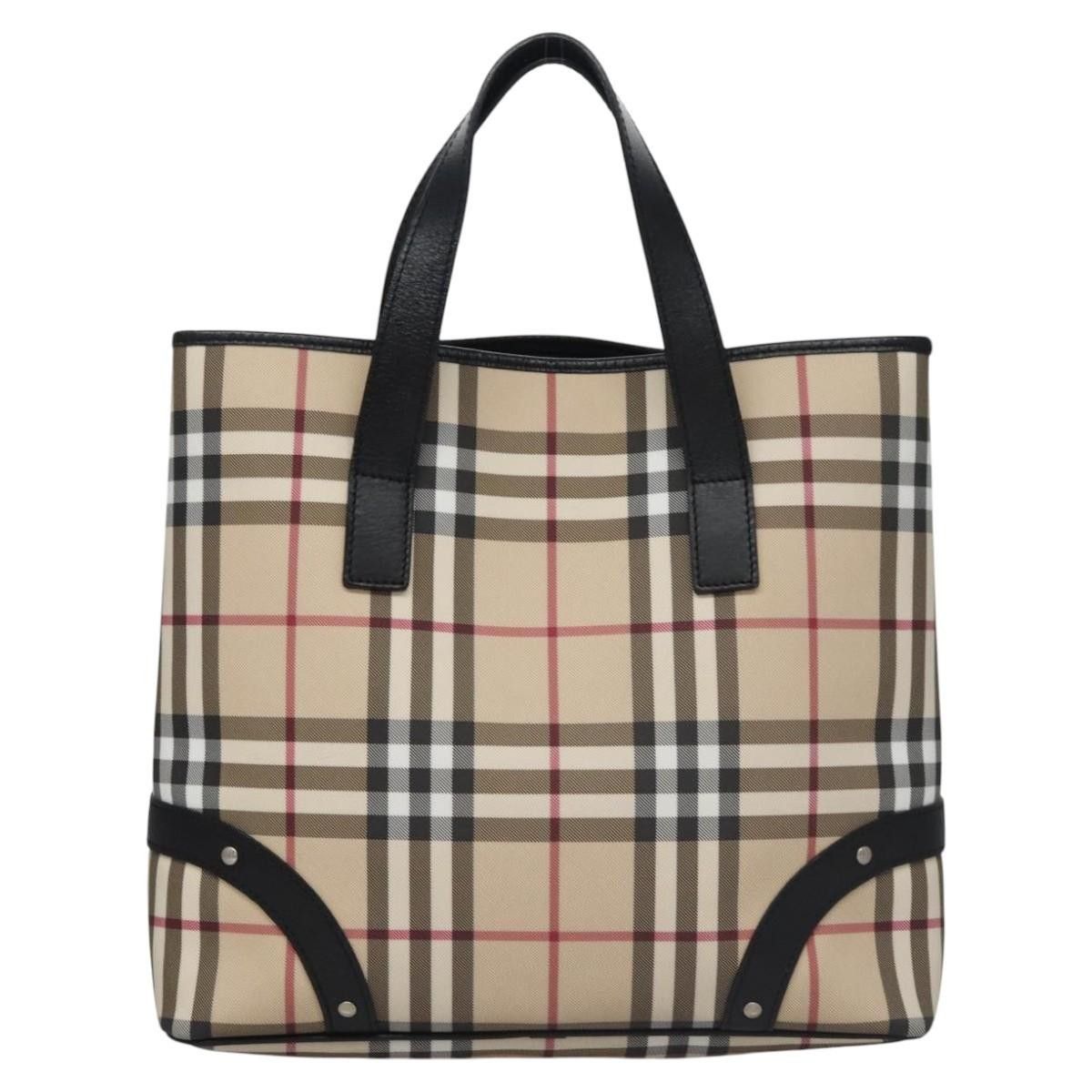 Burberry Burberry Vintage Open Tote Coated Canvas with Studded Leather Size ONE SIZE - 2 Thumbnail